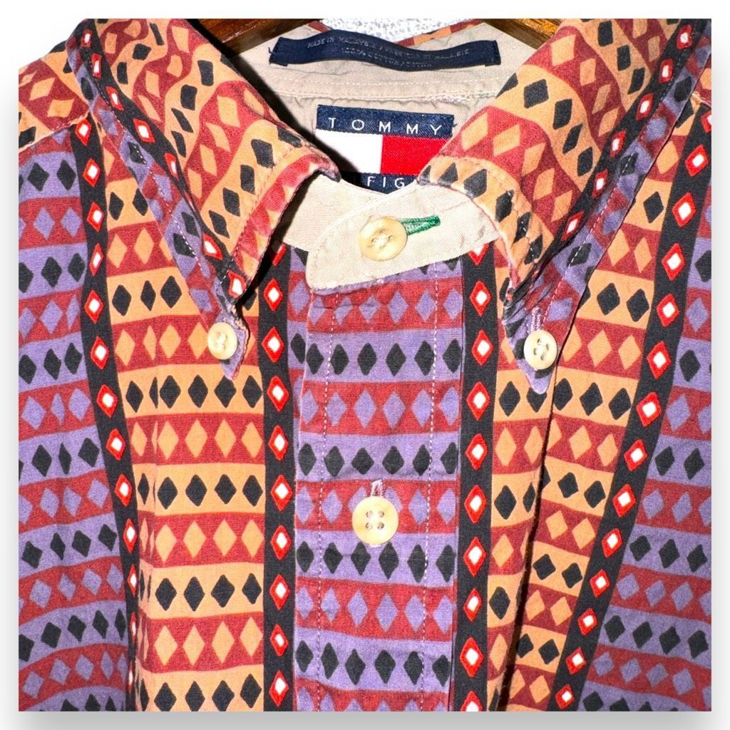 Tommy Hilfiger 80s Tommy Hilfiger Print Iconic Oxford Button Down Shirt M Size US M / EU 48-50 / 2 - 4 Thumbnail