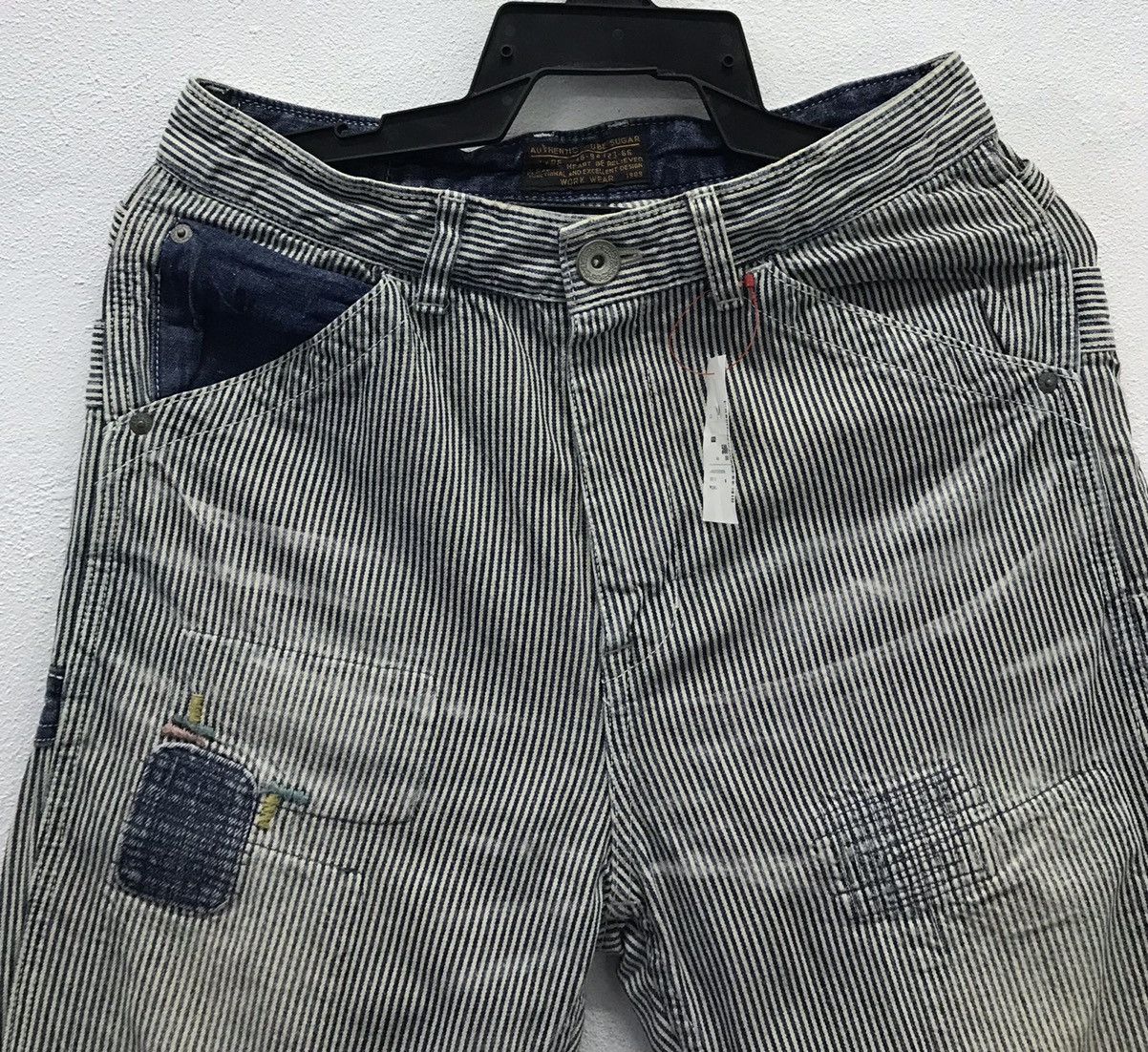 Japanese Brand AUTHENTIC Cube Sugar Stripe Pants Size US 30 / EU 46 - 3 Thumbnail