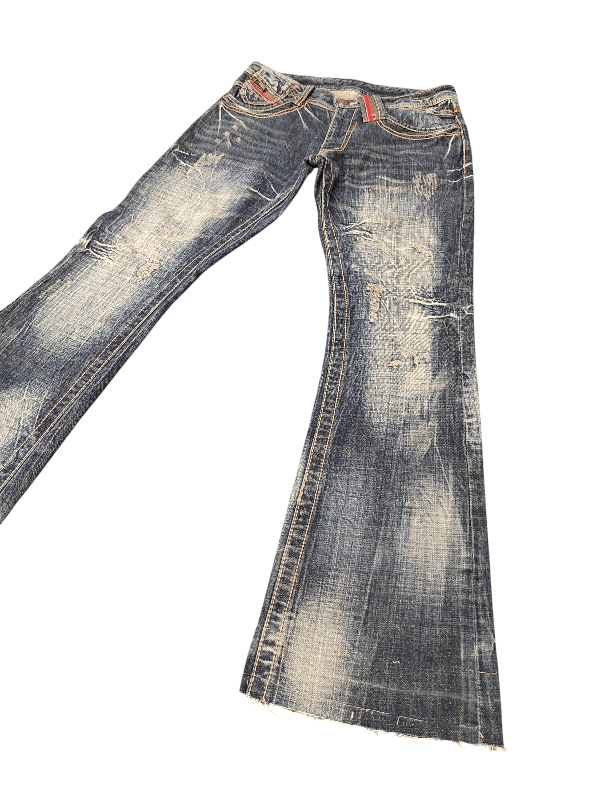 If Six Was Nine Flare Jeans Shinehill Japan Distress Denim Bootcut