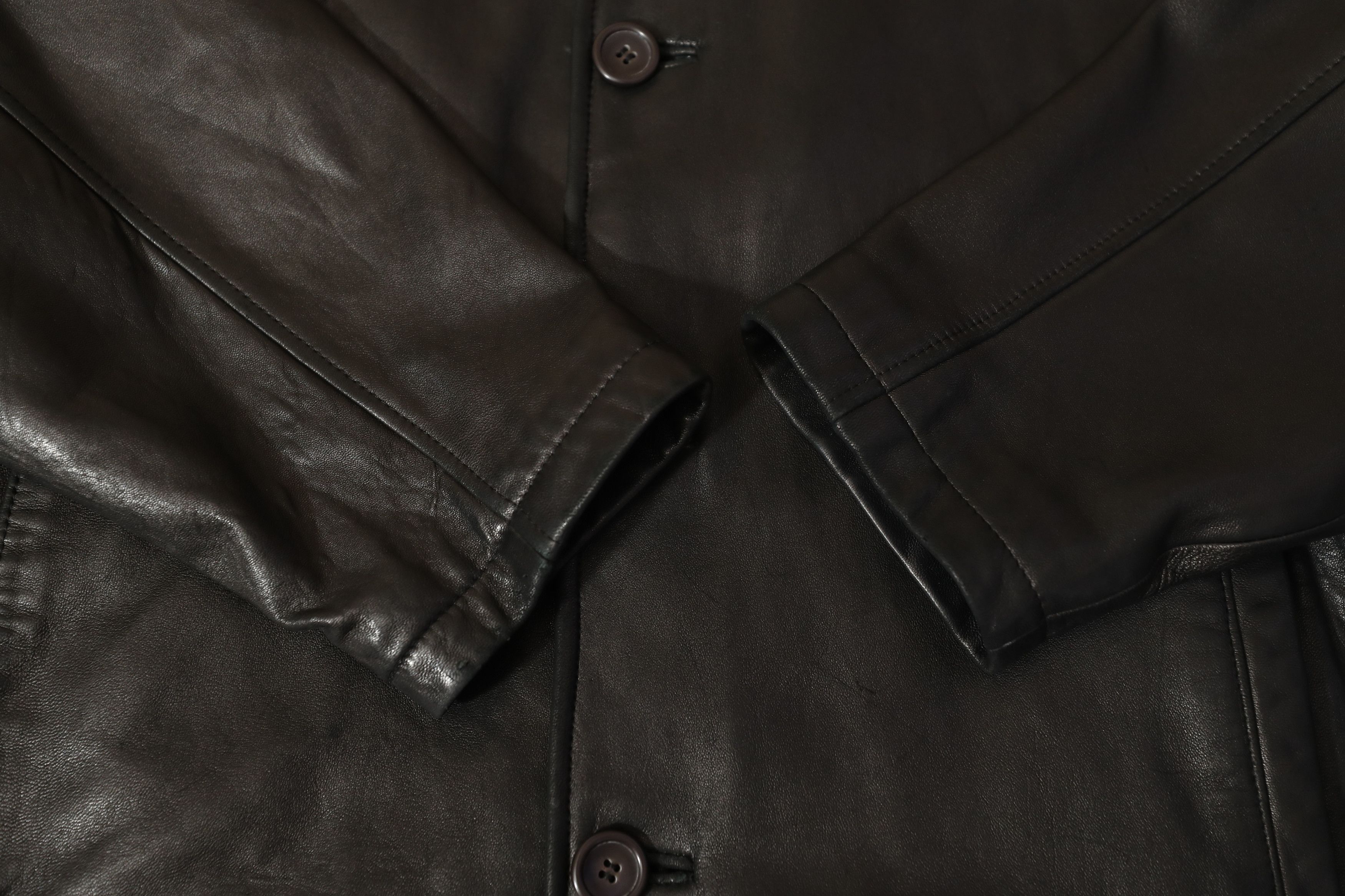 Overland Overland Vintage Black Leather Jacket (L) Size US L / EU 52-54 / 3 - 9 Thumbnail