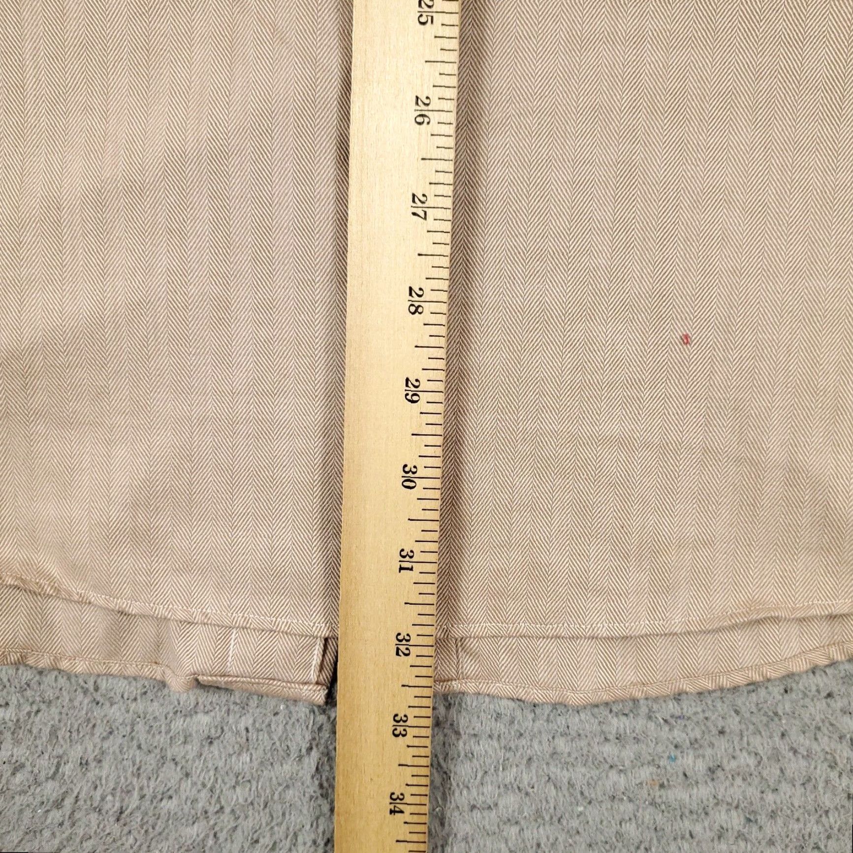 Ralph Lauren VINTAGE Ralph Lauren Dress Shirt Mens 17.5 Beige Long Sleeve Business Casual Formal Size 46R - 4 Thumbnail
