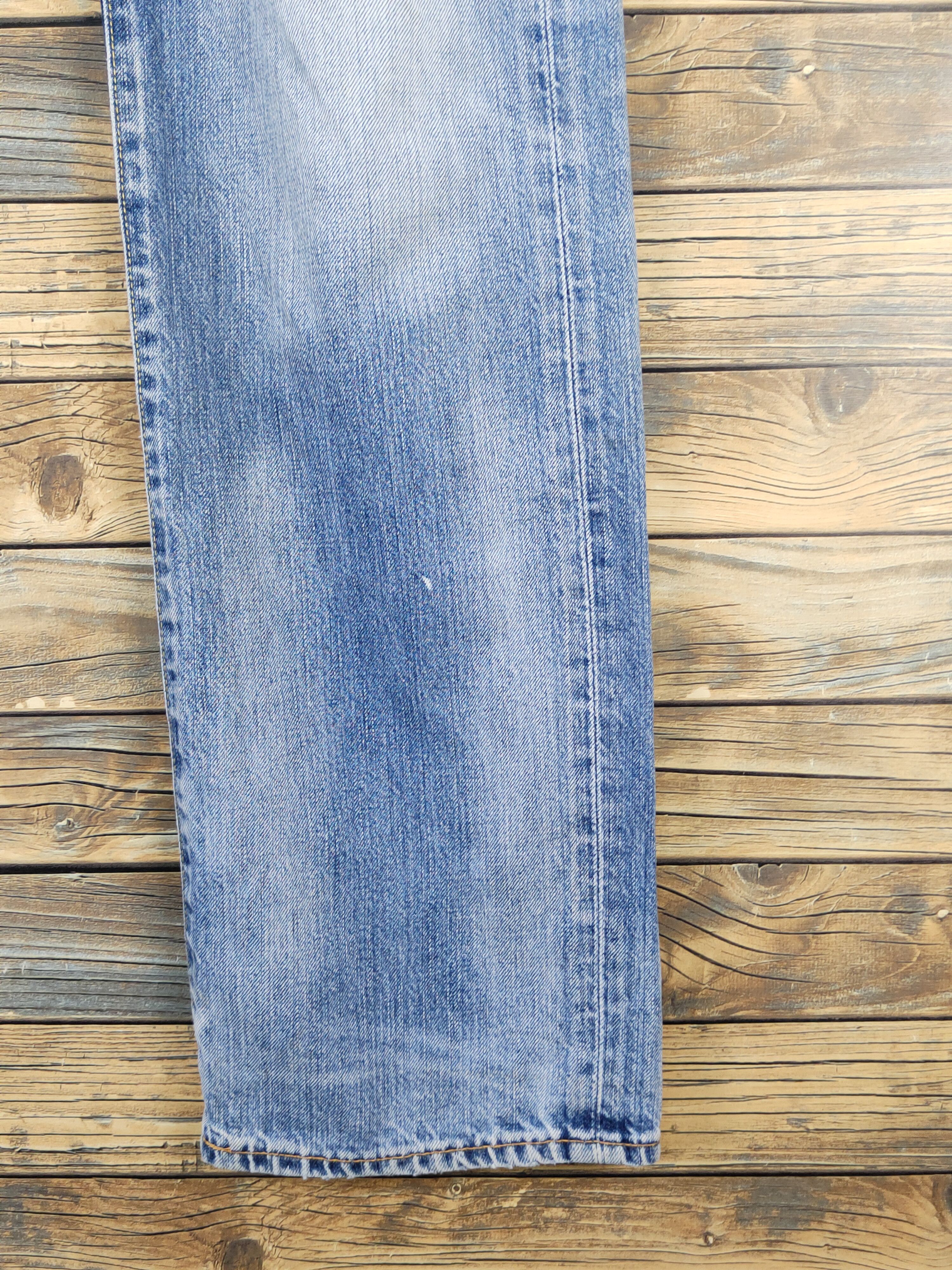 Japanese Brand Uniqlo japan faded Blue Distressed Ripped denim Jeans #W1498 Size US 35 - 7 Thumbnail