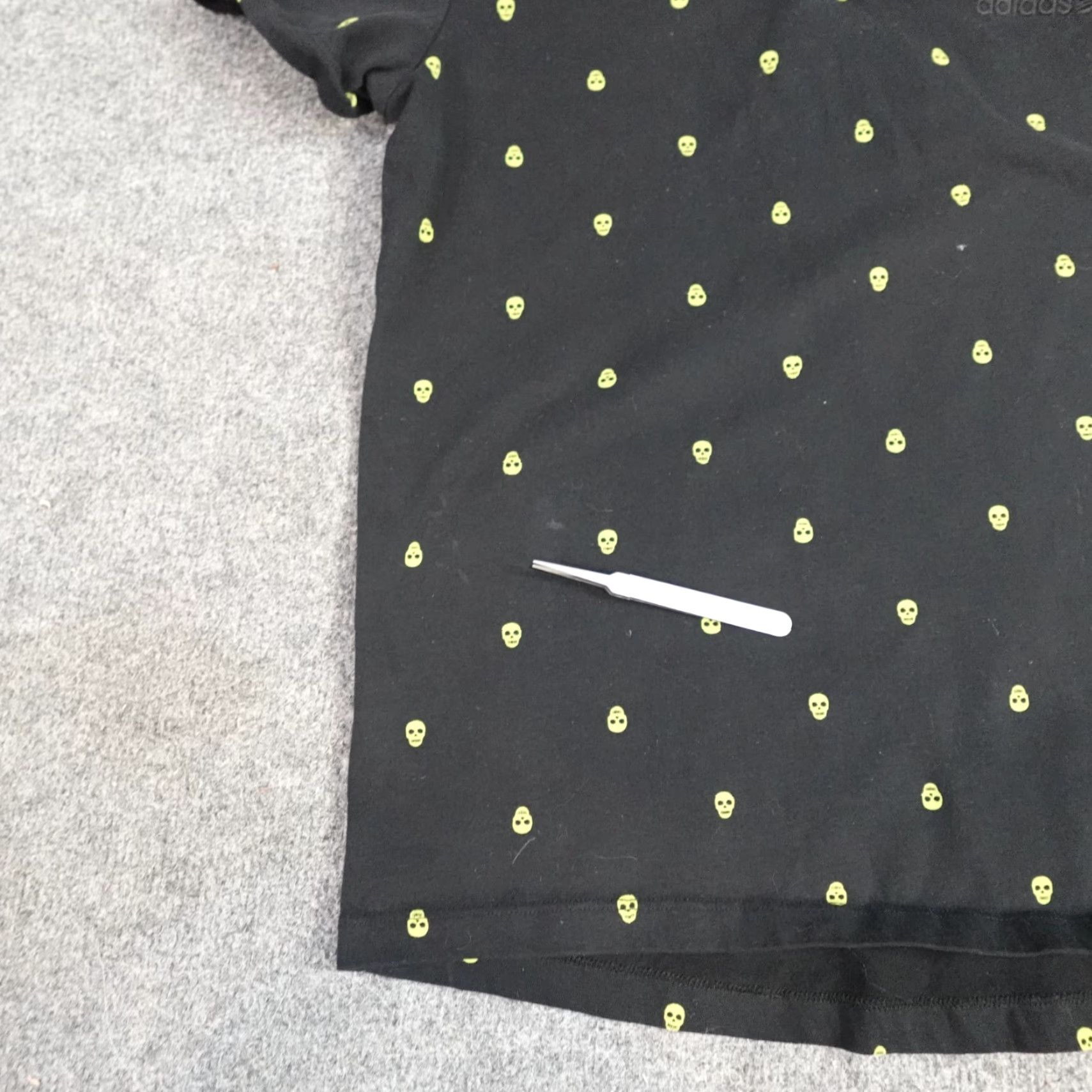 Adidas Adidas Polo Shirt M Black Skull Pattern Solid Short Sleeve Knit Cotton Mens M Regular Shirt Size US M / EU 48-50 / 2 - 8 Thumbnail