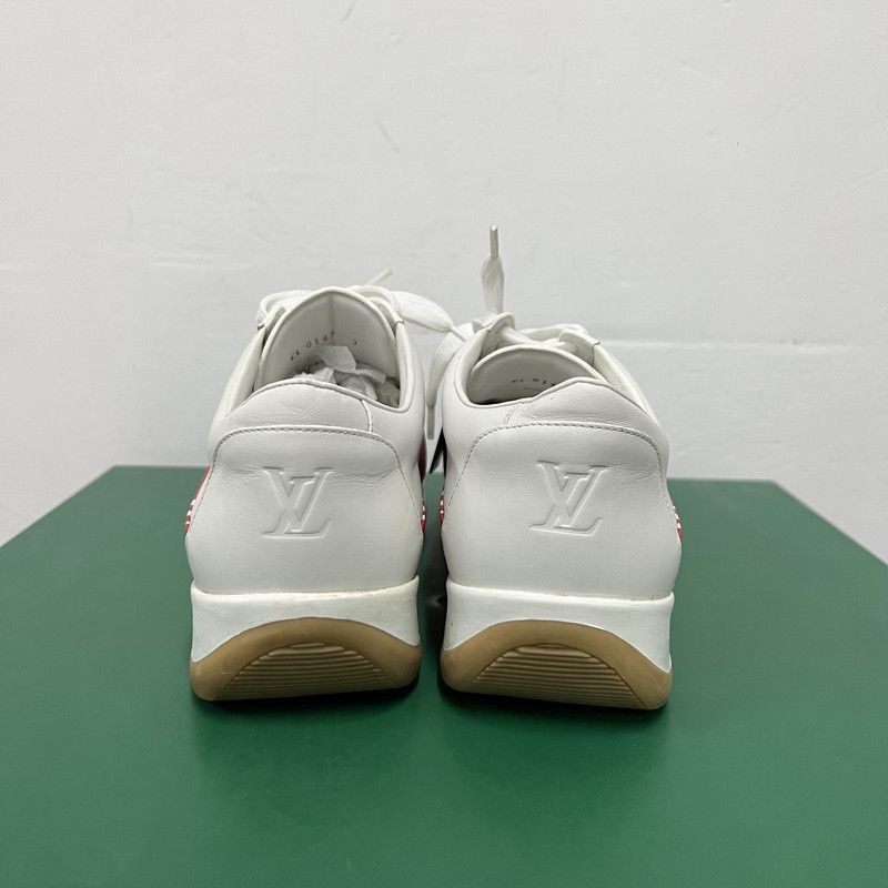 Louis Vuitton Louis Vuitton Low-Top Red & White Sneakers - Size US 8 / EU 41 - 3 Thumbnail