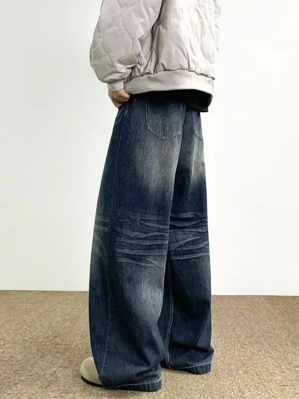 Japanese Brand Retro loose washed straight leg jeans Size US 32 / EU 48 - 4 Thumbnail