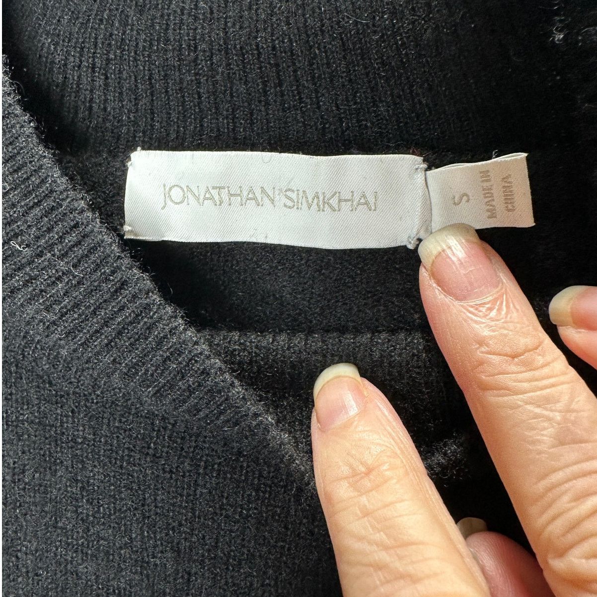 Jonathan Simkhai Jonathan Simkhai Black Mackenzie Mock Neck Cashmere Sweater Size S / US 4 / IT 40 - 7 Thumbnail