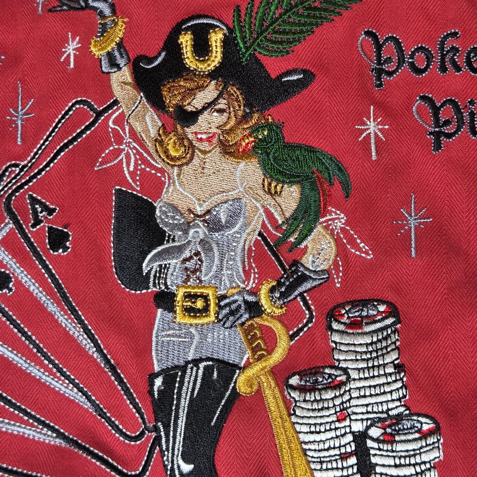 Tommy Bahama Tommy Bahama Poker Pirate Silk Shirt Size L Size US L / EU 52-54 / 3 - 9 Thumbnail