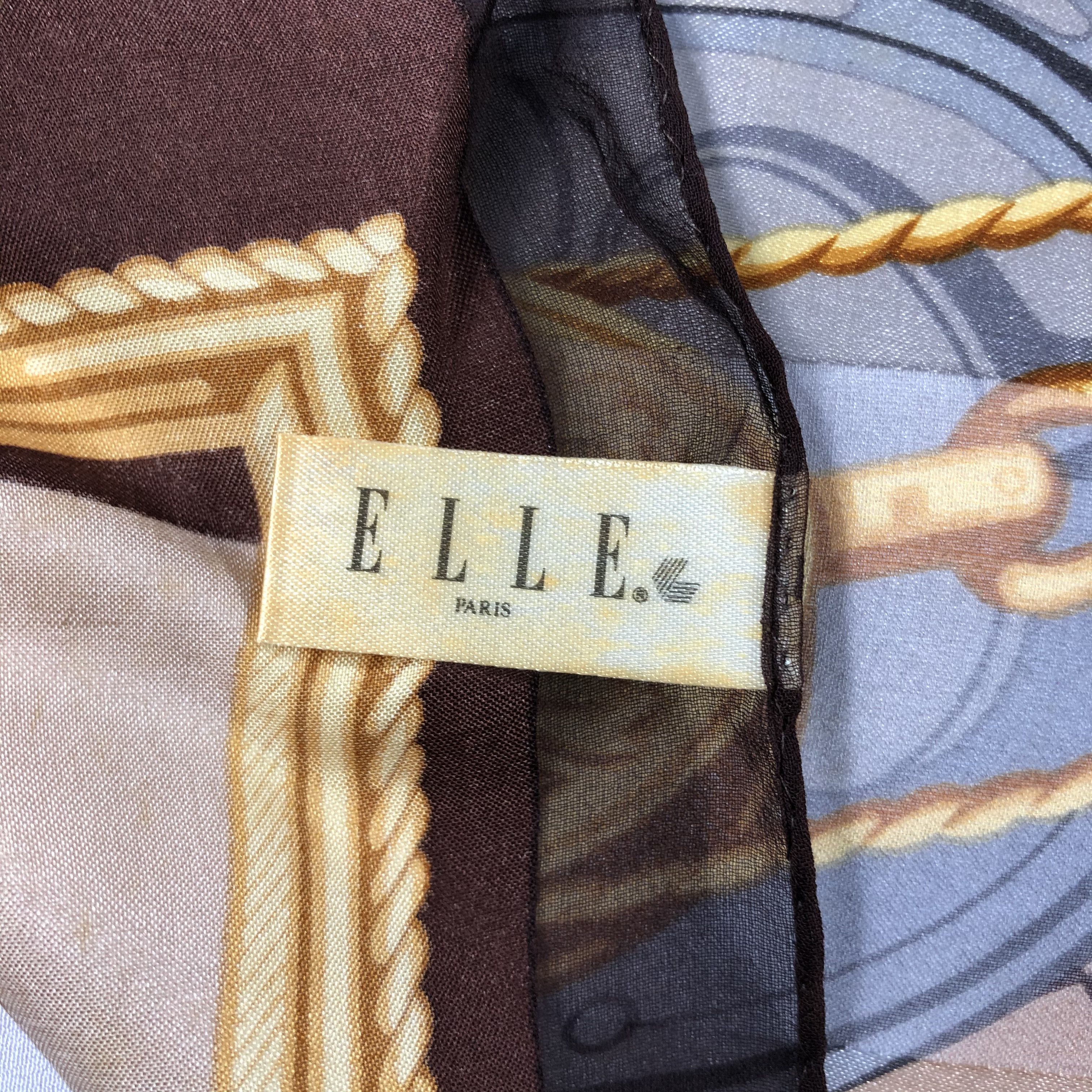 Vintage Vintage Elle Paris Silk Scarf Size ONE SIZE - 6 Thumbnail
