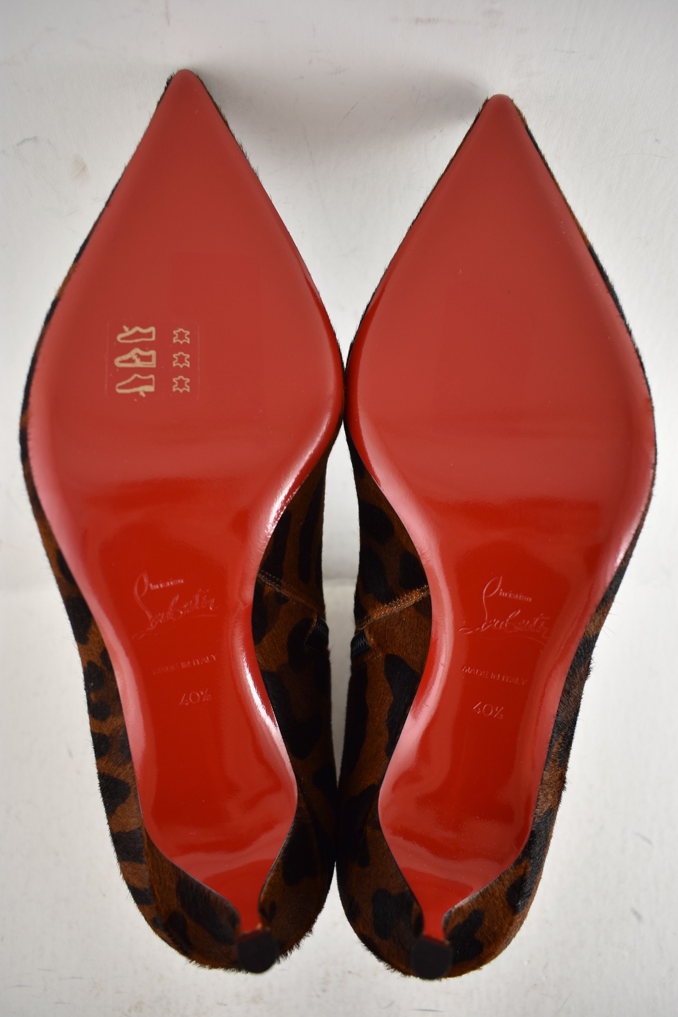 Christian Louboutin So Kate Booty 55 Black Leopard Pony Short Ankle Bootie 40.5 Size US 10.5 / IT 40.5 - 12 Thumbnail