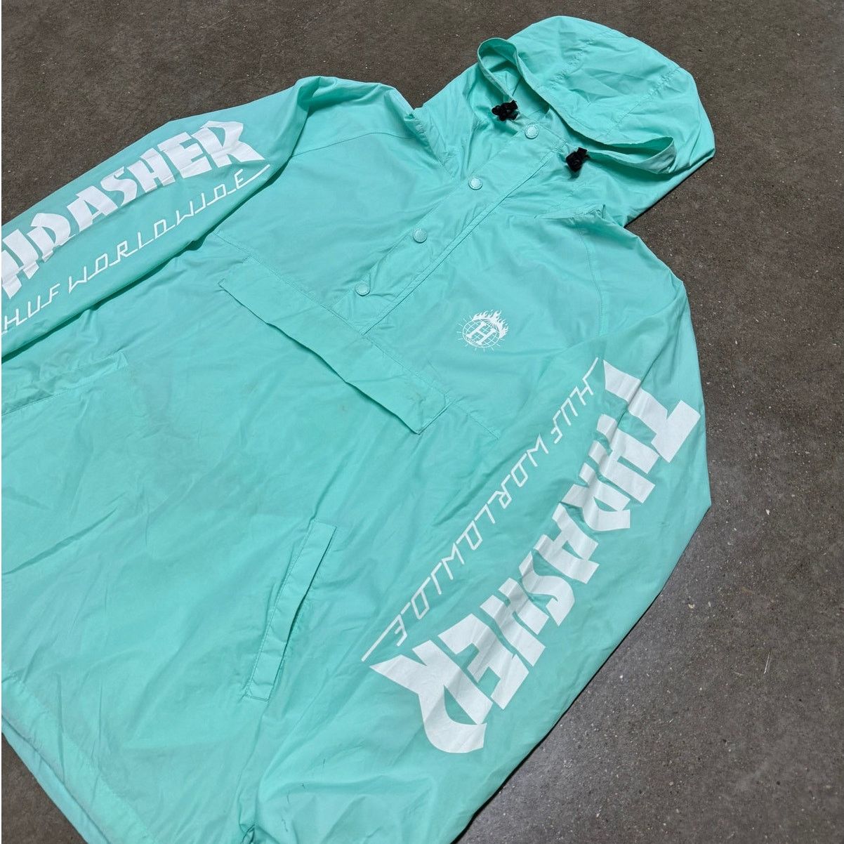 Thrasher HUF x Thrasher Mint Windbreaker Pullover Jacket Size US L / EU 52-54 / 3 - 2 Thumbnail
