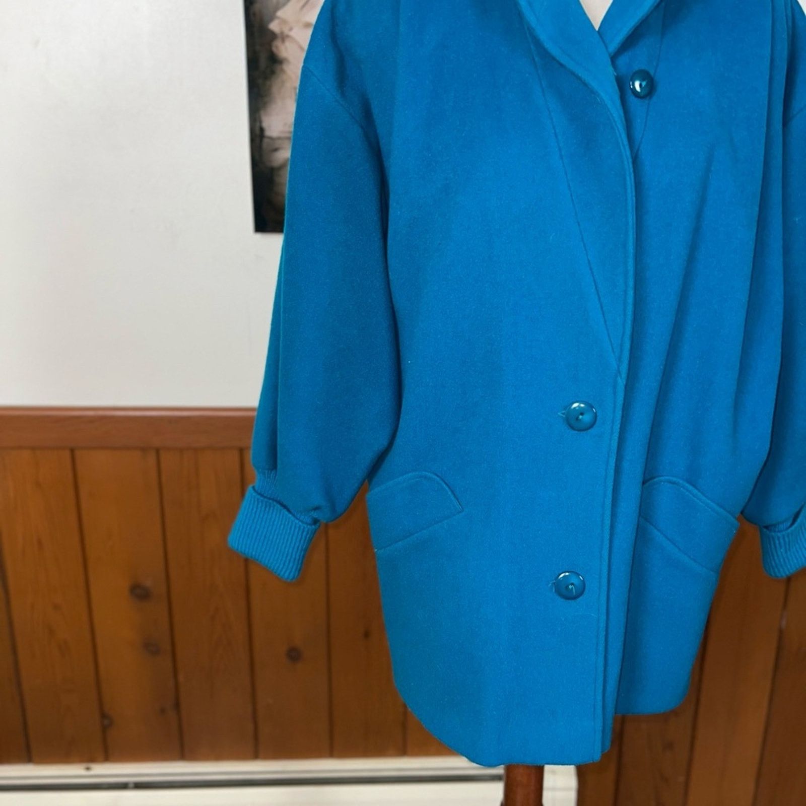 Vintage Beautiful Vintage 1980s Portrait Wool Coat! Size L / US 10 / IT 46 - 4 Thumbnail