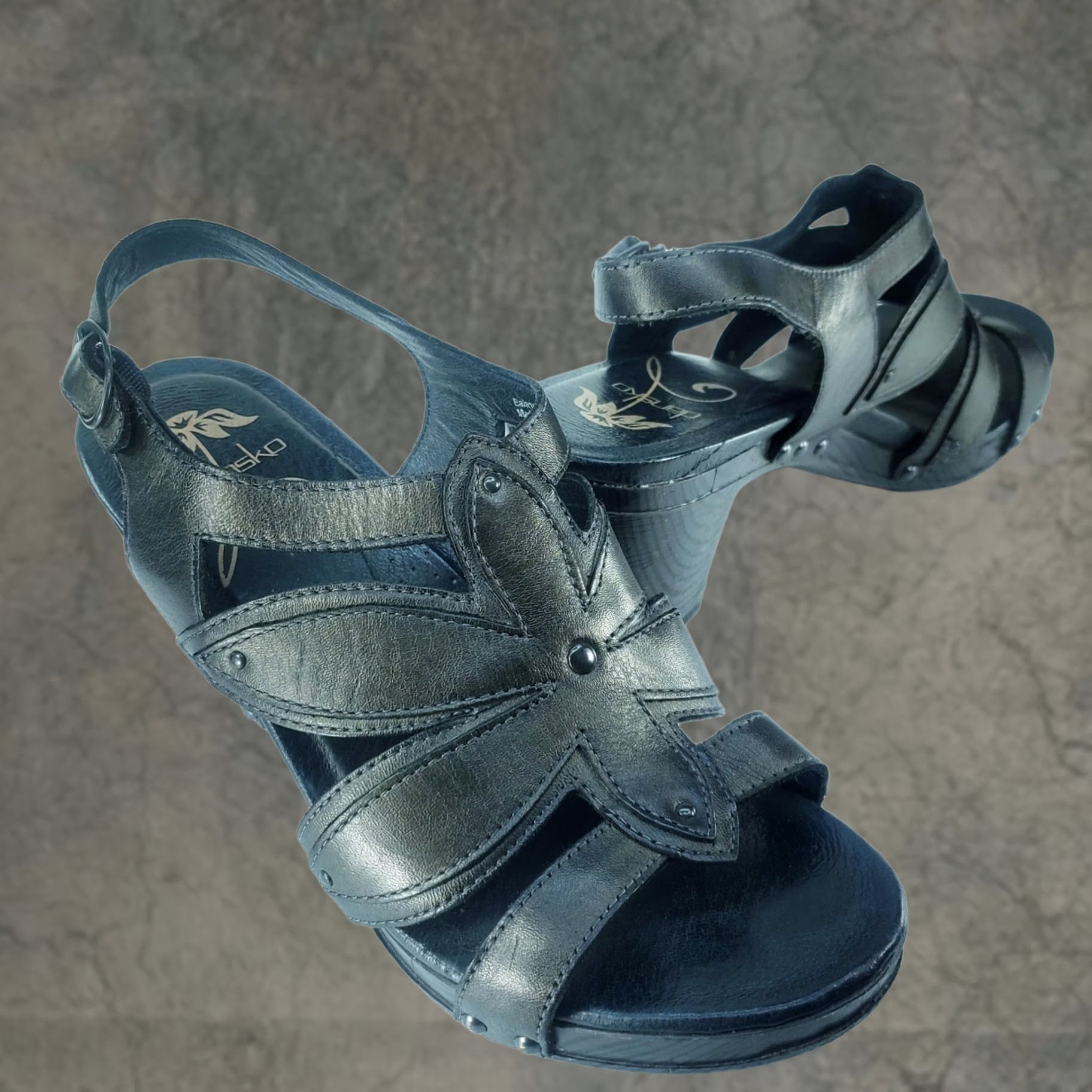 Dansko Dansko Black Leather Heeled Sandals Open Toe Ankle Strap Women's US 8-8.5 EU 39 Size US 8.5 / IT 38.5 - 1 Thumbnail