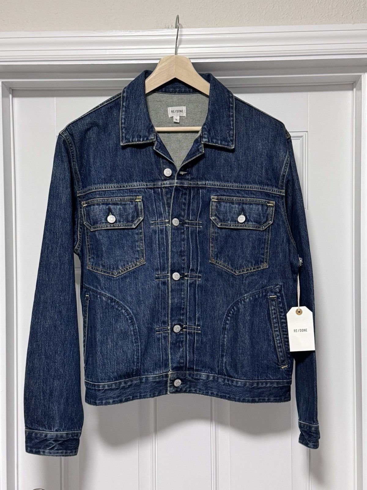 RE/DONE NWT RE/DONE Men’s Classic Denim Jacket 1 Year Wear Blue XL Size US XL / EU 56 / 4 - 12 Thumbnail
