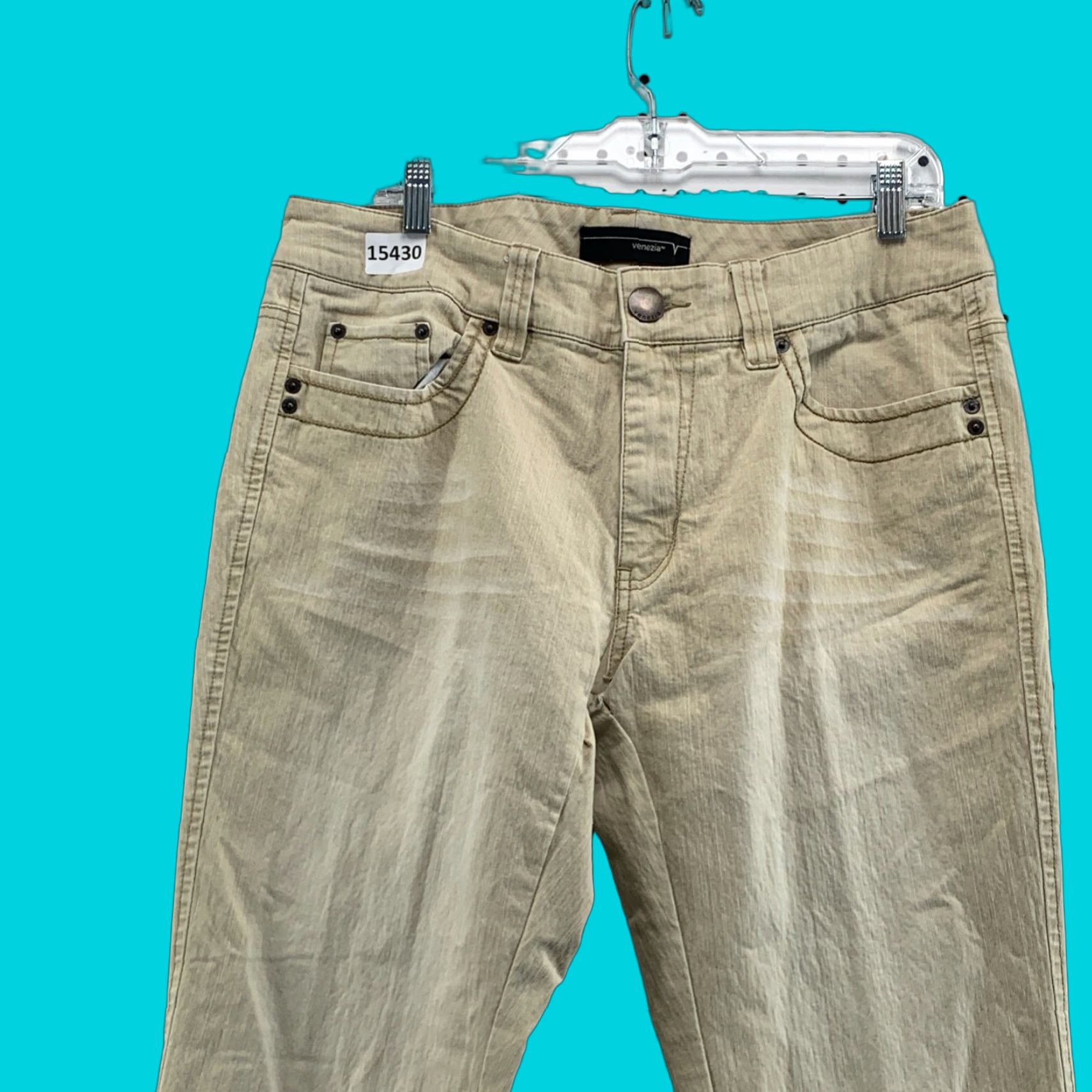 Vintage Venezia Womens Beige Jeans Size 18 Average High Rise Pants 35 X 30" Inseam - Venezia - Jeans - Women - Beige - High Rise - 30 - 18 - 35 X 30" - Womens Size 30" / US 8 / IT 44 - 1 Thumbnail