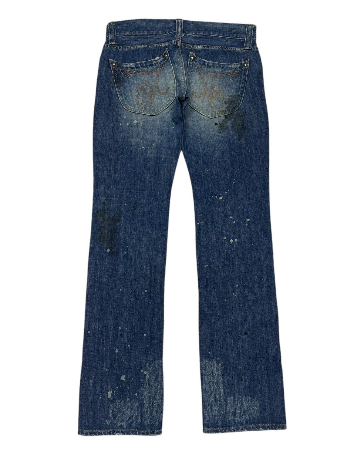 Hysteric Glamour × Japanese Brand DISTRESSED DENIM JOLLY ROGER RARE DESIGN PUNK JEANS Size US 32 / EU 48 - 8 Thumbnail