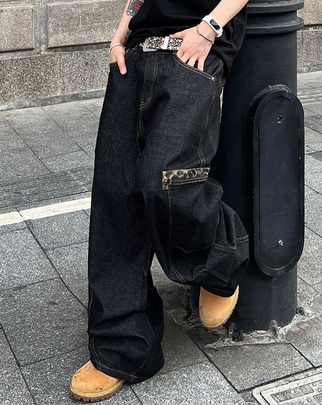 Jean Fukuoka x Hioki Baggy Patcwork Wide Leg Jeans Size US 33 - 4 Thumbnail