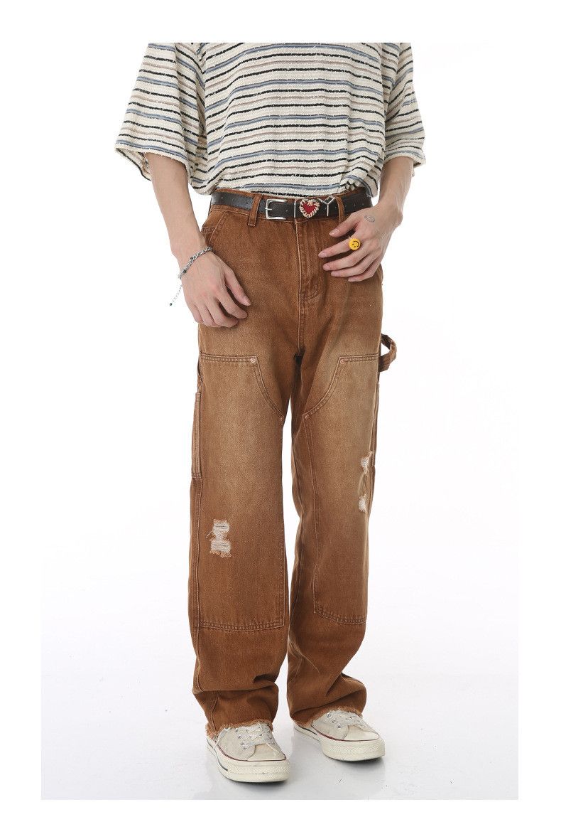 Japanese Brand × Jean Japanese retro straight slim fit raw edge ripped jeans Size US 32 / EU 48 - 2 Thumbnail