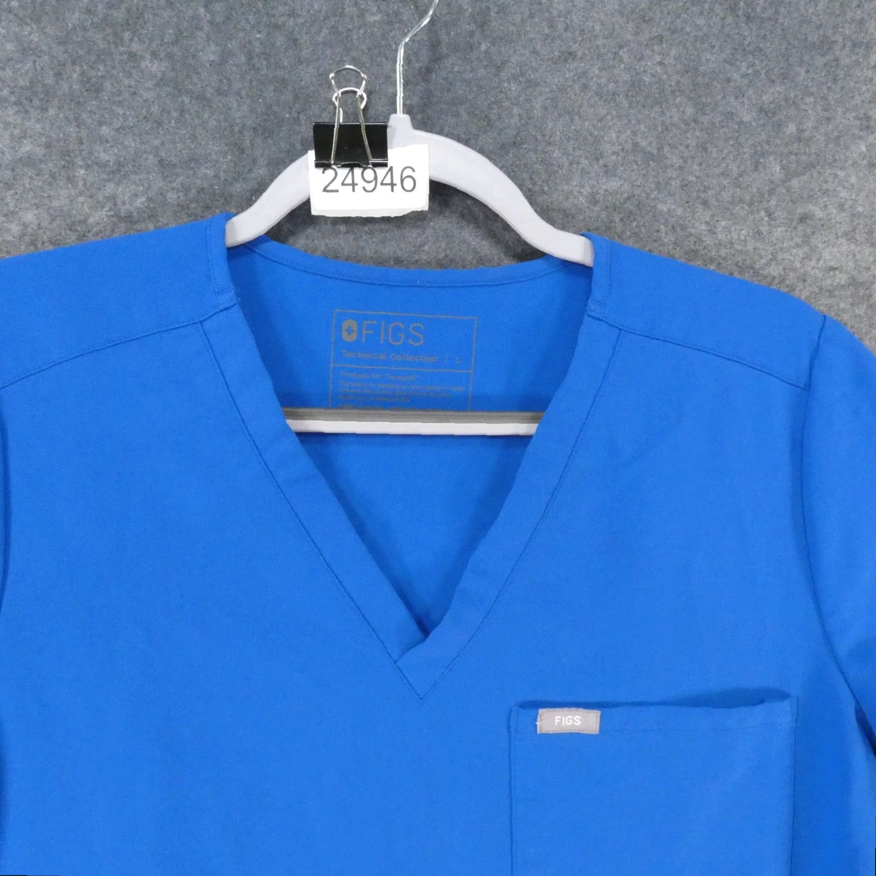 Vintage Figs Scrub Top Womens Large Short Sleeve Blue Size L / US 10 / IT 46 - 2 Thumbnail