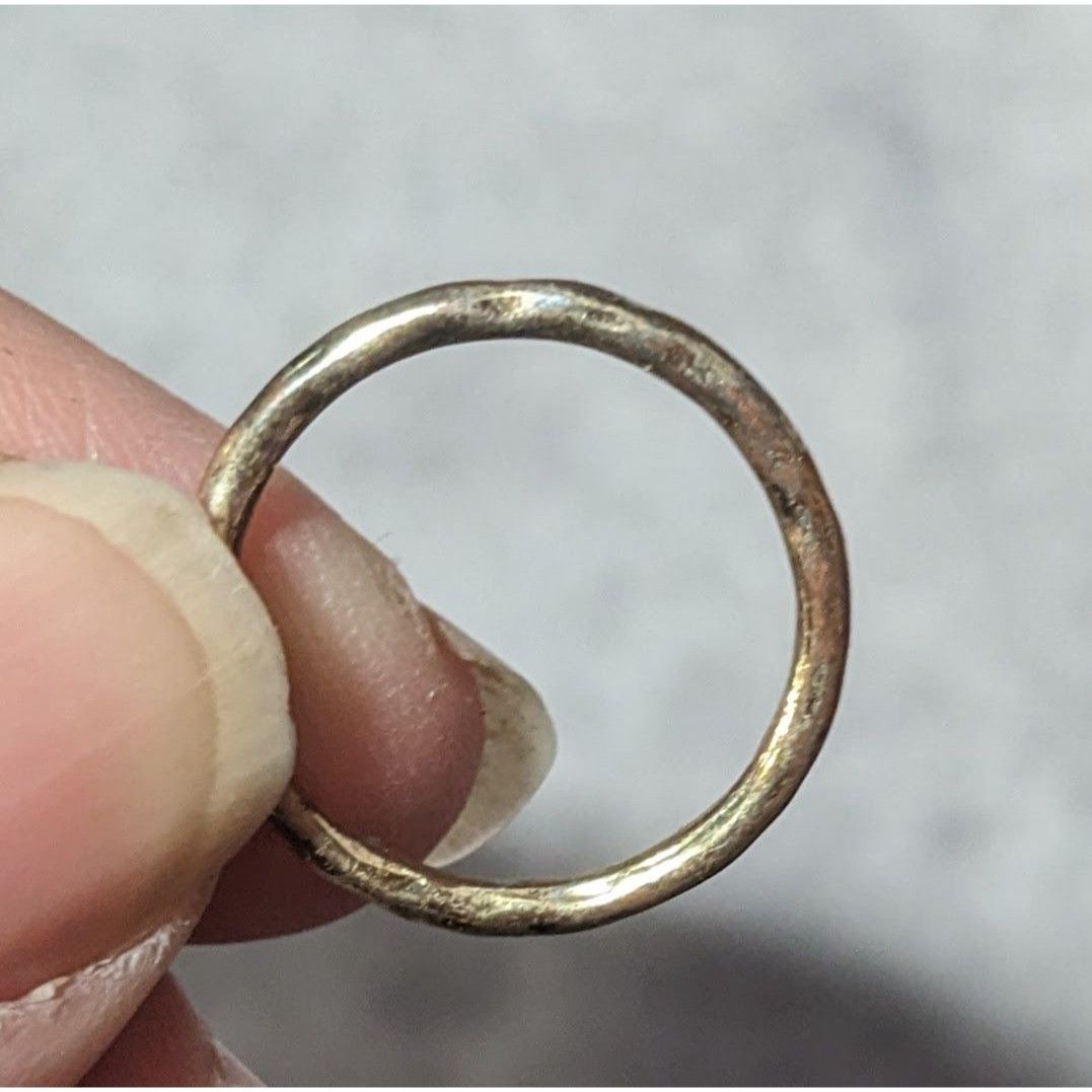 Other Minimalist Gold Tone Textured Ring With Tiny Pastel Pink Sto Size ONE SIZE - 6 Thumbnail