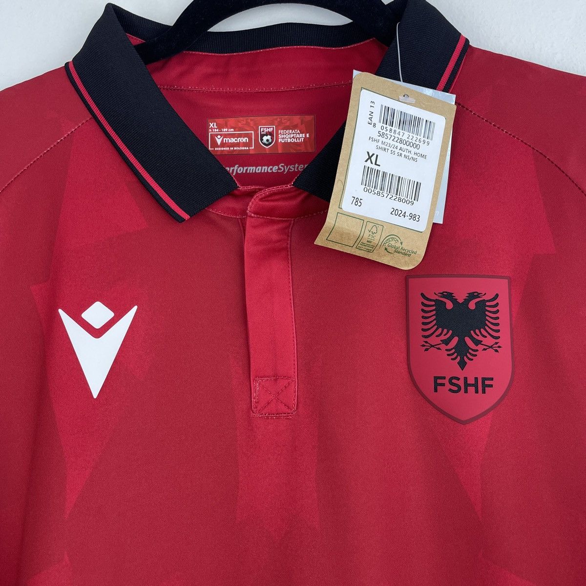 Macron Albania Authentic Home Jersey Shirt Men Euro 2024 size XL Size US XL / EU 56 / 4 - 2 Thumbnail
