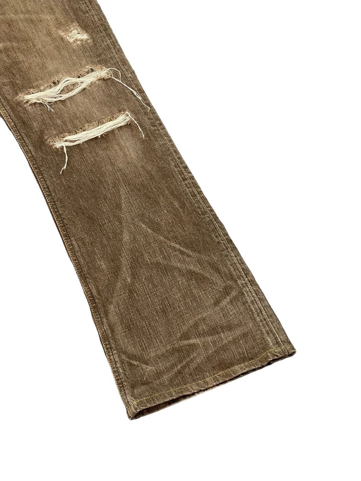 Edwin Flare Jeans Edwin Japan Faded Distress Boot Cut 7🟦7 Size US 31 - 4 Thumbnail