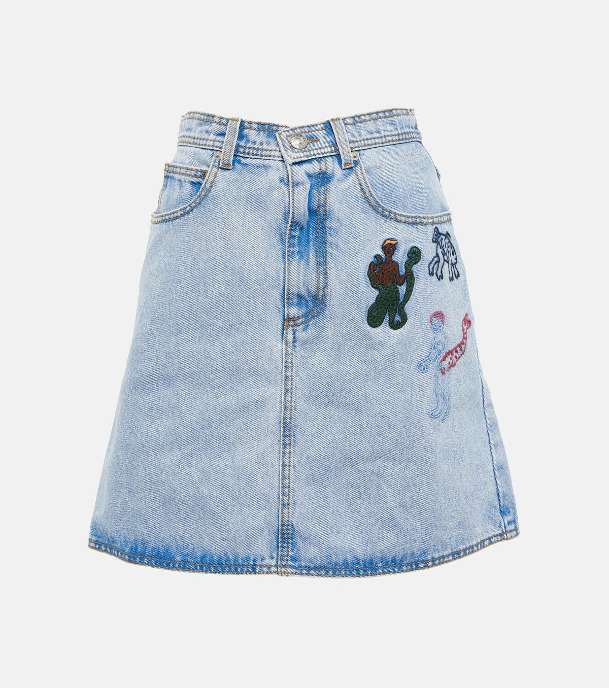 o1y1125 Denim Mini Skirt in Blue