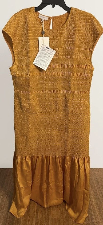 Lafayette 148 LAFAYETTE 148 Shirred crepe midi dress Saffron XL MSRP $1195 Size XL / US 12-14 / IT 48-50 - 5 Thumbnail
