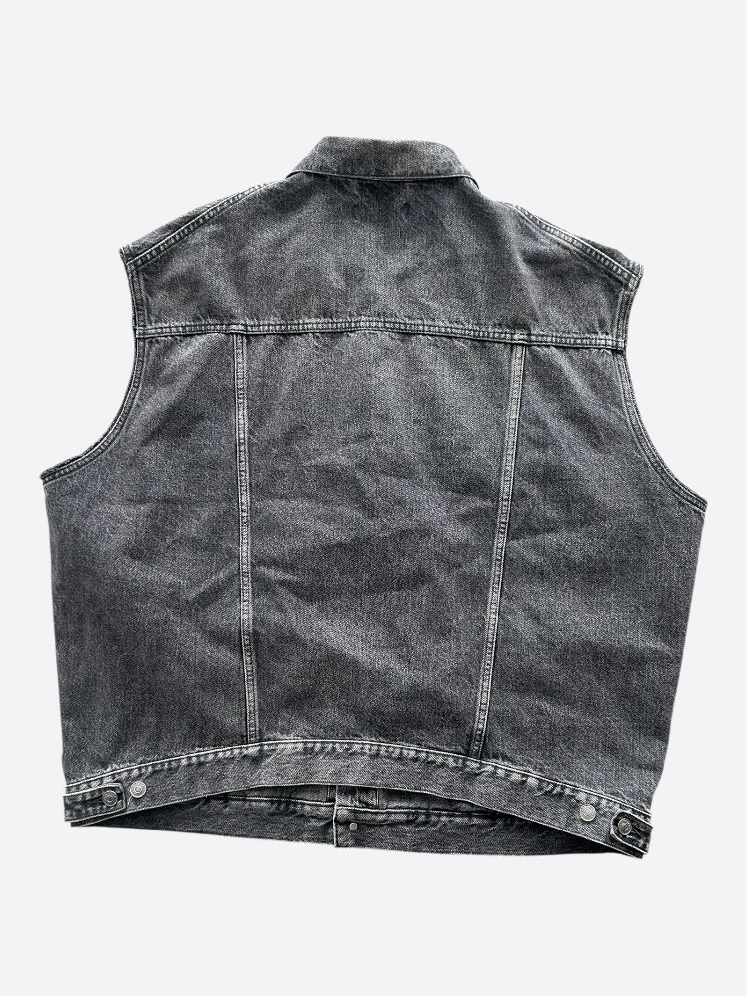 Balenciaga Balenciaga Black Denim Vest Size US XL / EU 56 / 4 - 2 Thumbnail