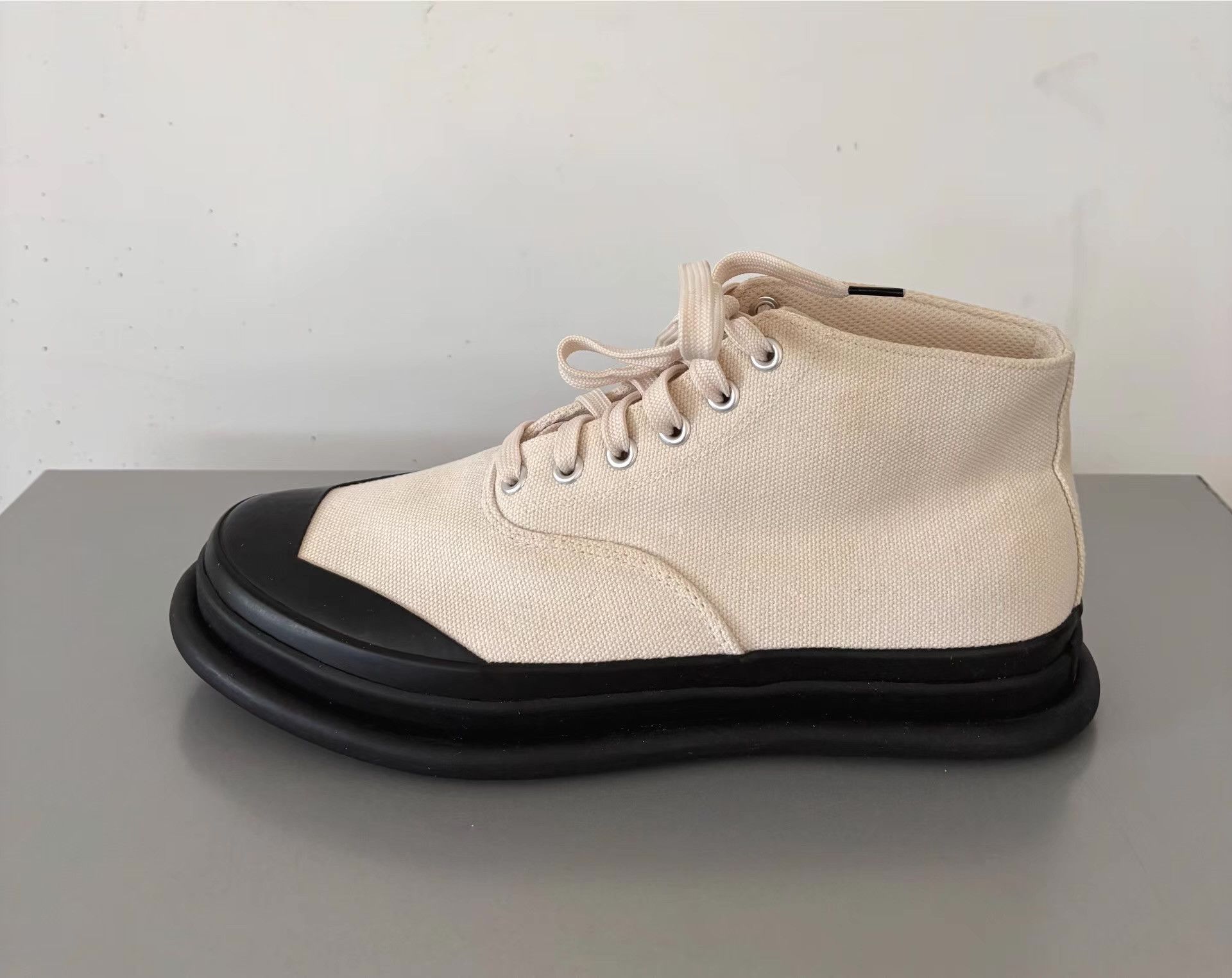 Issey Miyake Issey Miyake Men High-Top Canvas Sneakers Ｑ21 Size US 8 / EU 41 - 3 Thumbnail