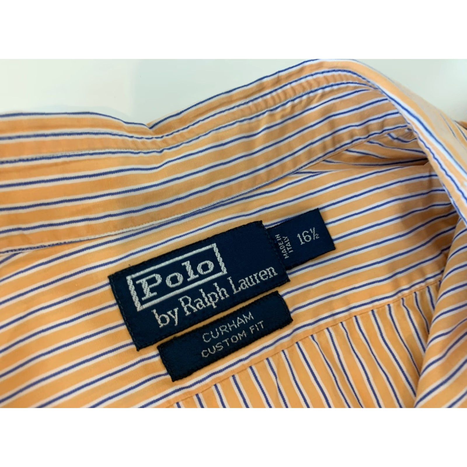 Polo Ralph Lauren Polo Ralph Lauren Striped Long Sleeve Shirt Mens 16 1/2 Orange Dress Shirt Button Front Size US L / EU 52-54 / 3 - 2 Thumbnail