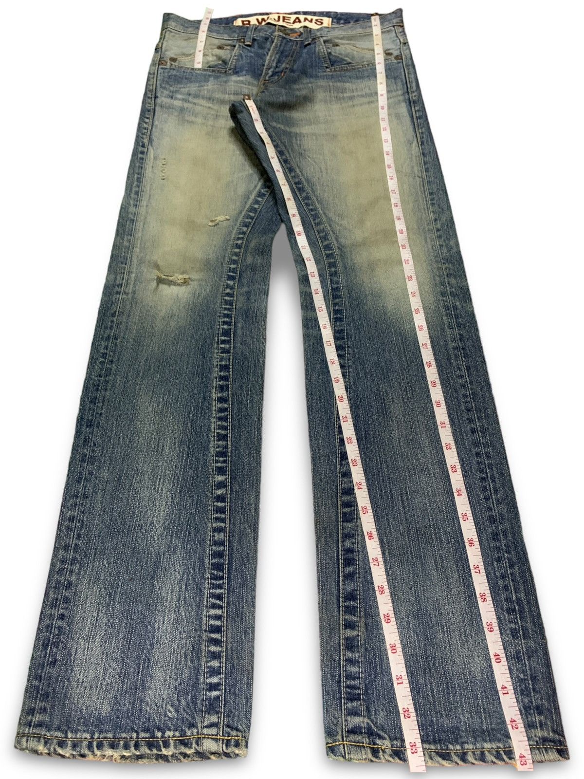 Japanese Brand Vintage Japanese Blue Way Rusty Wash Distressed Loose Jeans Size US 32 / EU 48 - 12 Thumbnail
