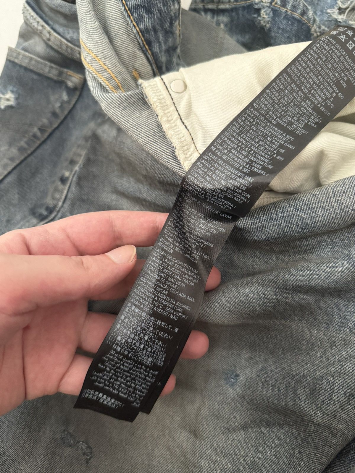 Balenciaga *RARE* Balenciaga SS23 Mud Oil Spilled Denim Baggy Version Size US 36 / EU 52 - 12 Thumbnail