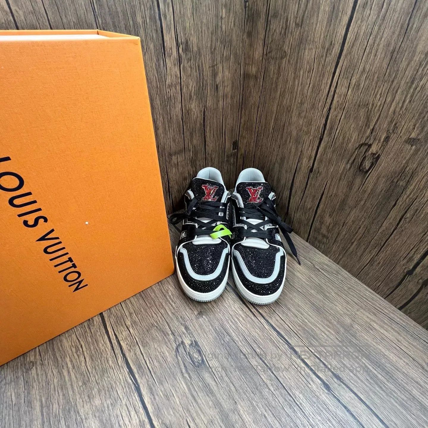 Louis Vuitton LV Trainer Full Diamond Black Sneakers. Size US 10.5 / EU 43-44 - 1 Thumbnail