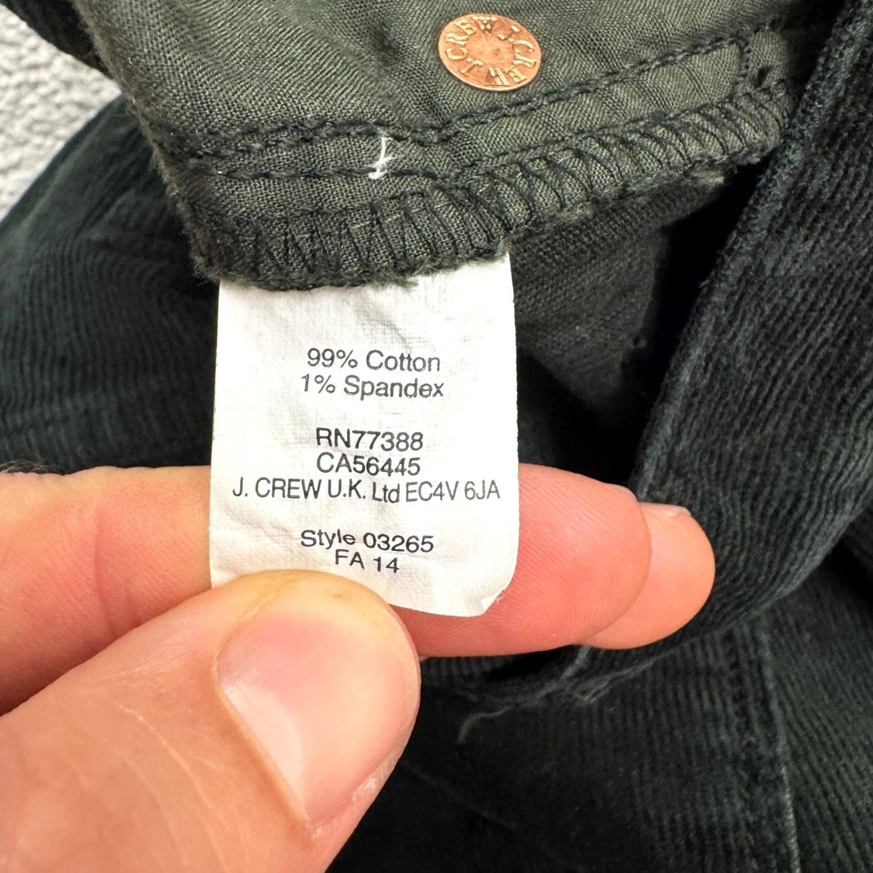 Vintage J.Crew Toothpick Skinny Stretch Corduroy Pants Womens 29 Dark Green High Rise Size 28" / US 6 / IT 42 - 7 Thumbnail
