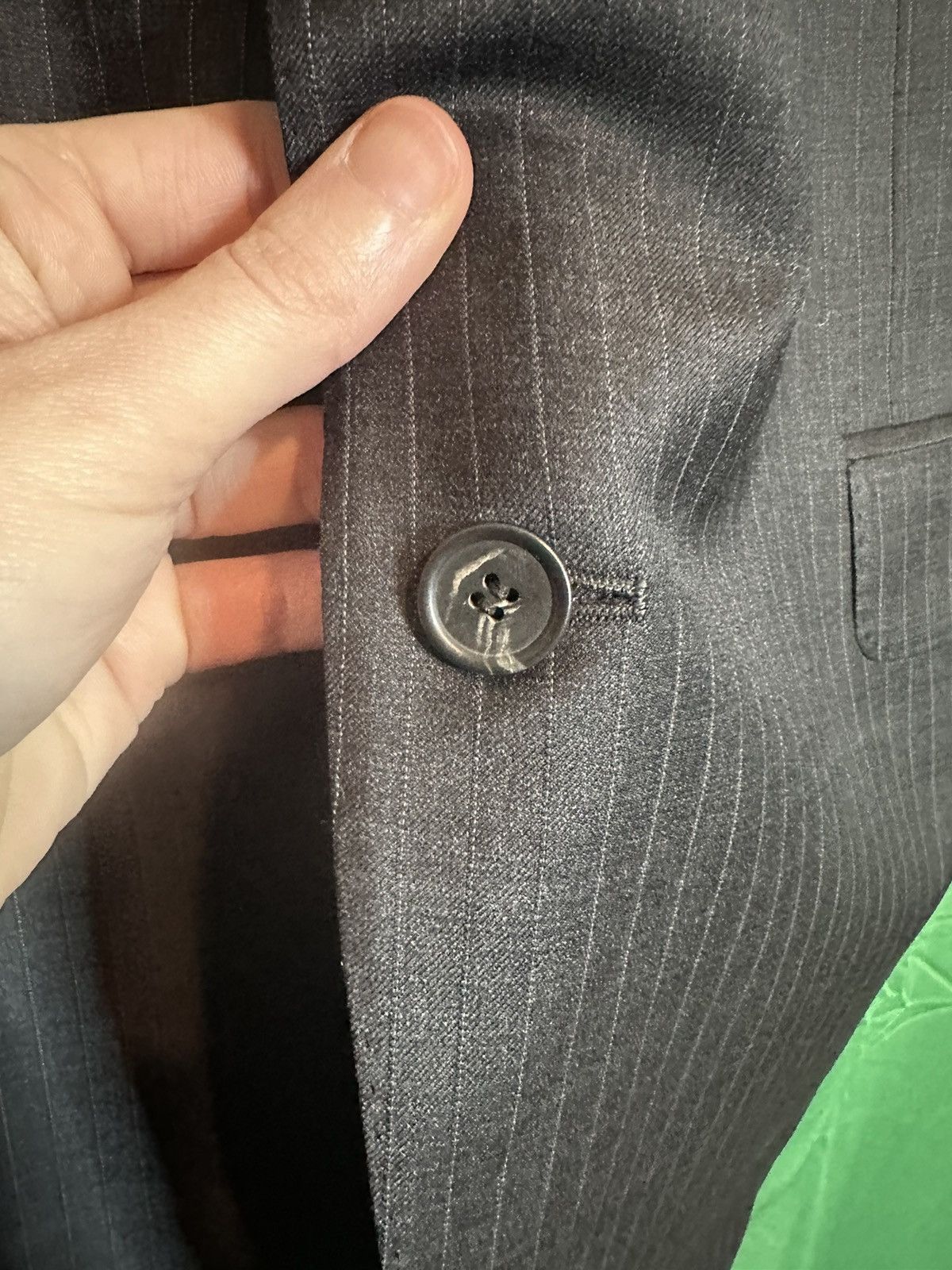 Samuelsohn $1200 Super 130s wool pinstriped blazer jacket Size 48R - 4 Thumbnail