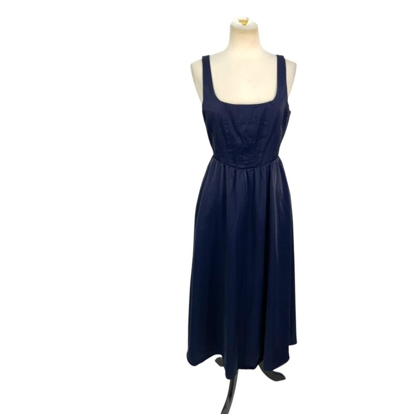 Other WAYF Desi Bustier Midi Dress In Navy Size Medium $128 MSRP Size M / US 6-8 / IT 42-44 - 2 Thumbnail