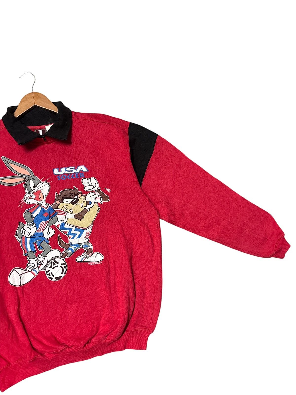 Vintage 💥RARE💥VINTAGE 1993 USA SOCCER LOONEY TUNES SWEATSHIRT 🔥 Size US XL / EU 56 / 4 - 2 Thumbnail