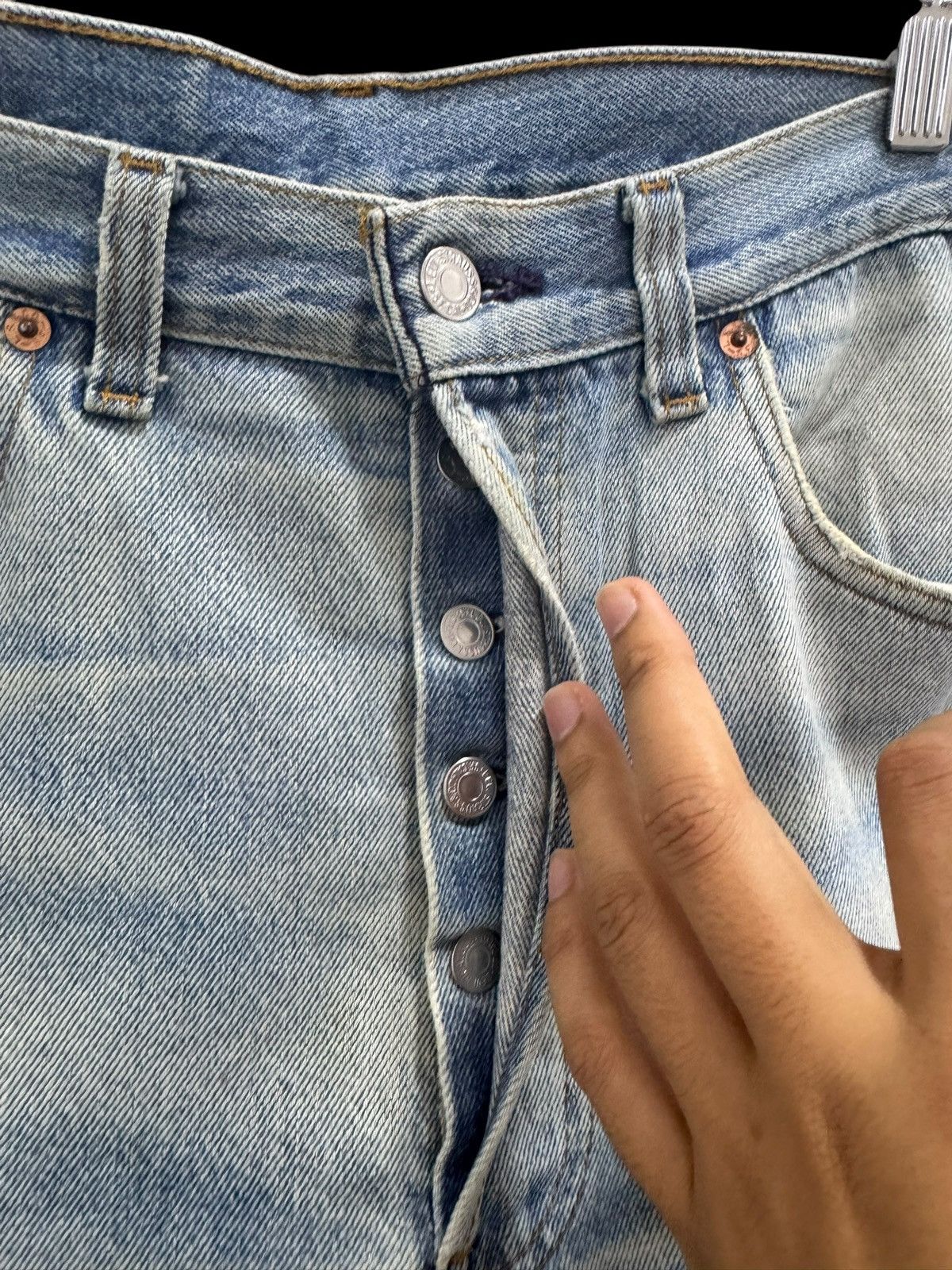 Levi's × Vintage LEVIS 501XX MADE IN USA BUTTON FLY DISTRESSED JEANS Size US 34 / EU 50 - 4 Thumbnail