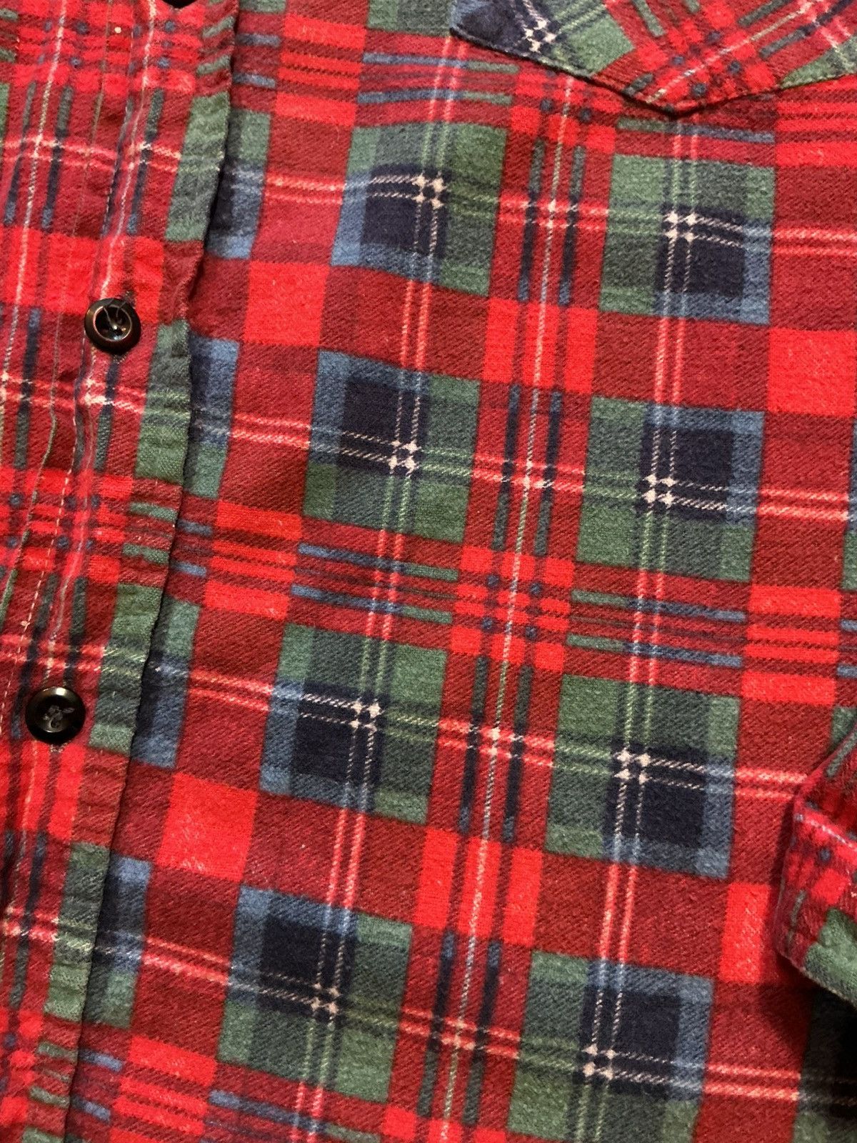 JCPenney Vintage 70s 80s JCPenney Plaid Printed L/S Flannel Shirt Size US XL / EU 56 / 4 - 6 Thumbnail