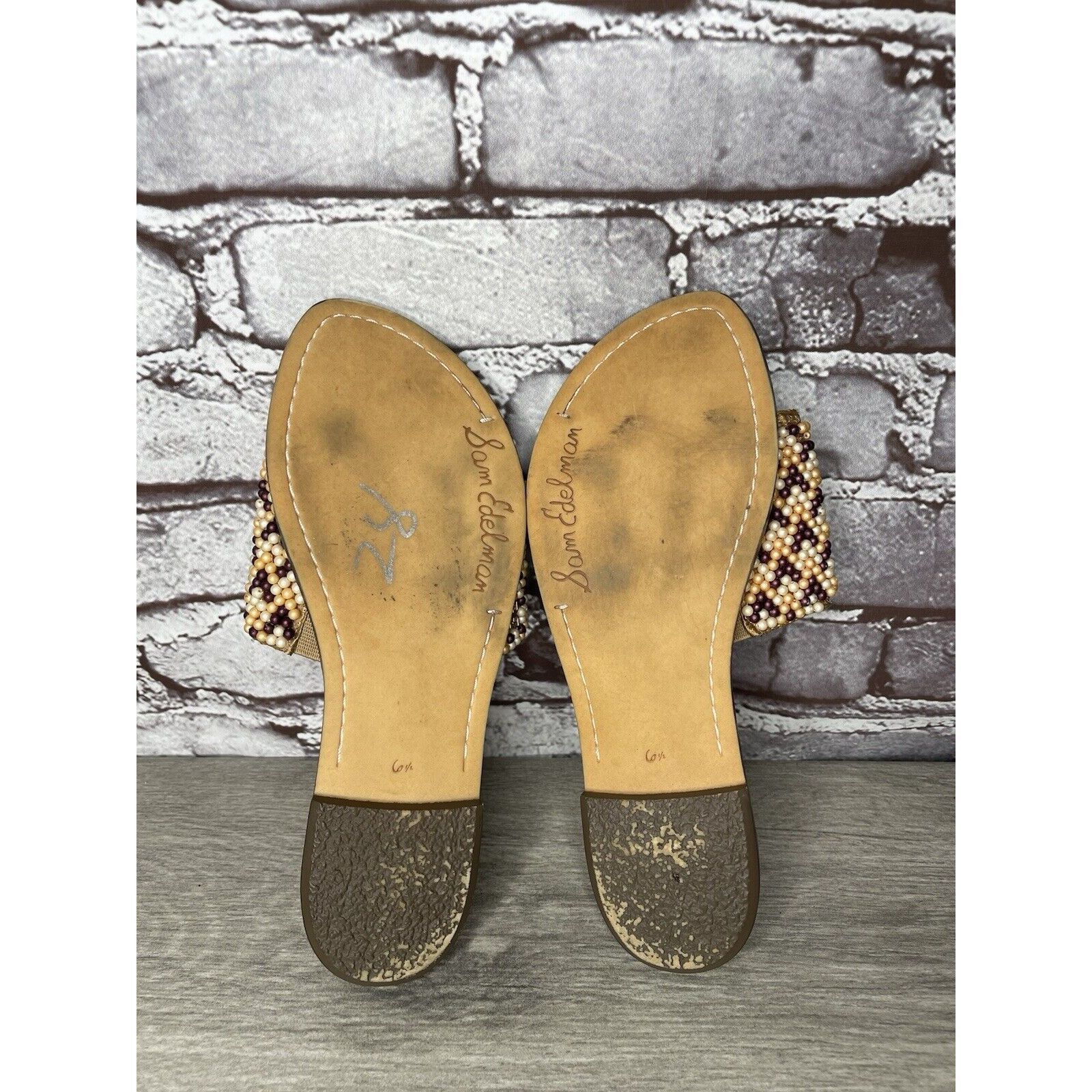Sam Edelman Sam Edelman Gunner 3 Peach Pearl Beaded Multi Sandals Women’ Size US 6.5 / IT 36.5 - 14 Thumbnail