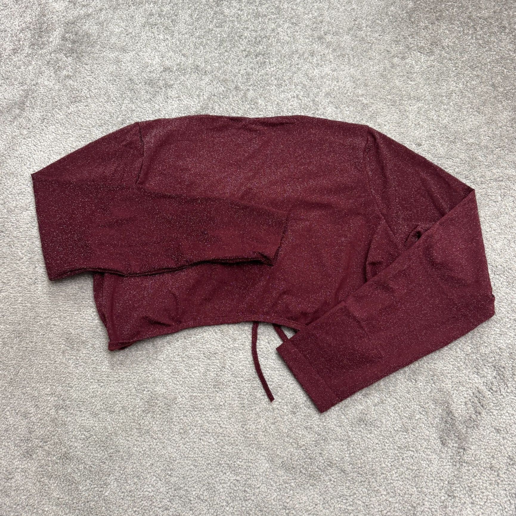 Vintage Savage Fenty By Rihanna Sleep & Shine LS Crop Tee 3X Red Cocoa Metallic Top NWT Shirt Womens Plus Red 3X Clubwear Party Date Night Holiday 90s? Size XXL / US 16-18 / IT 52-54 - 2 Thumbnail