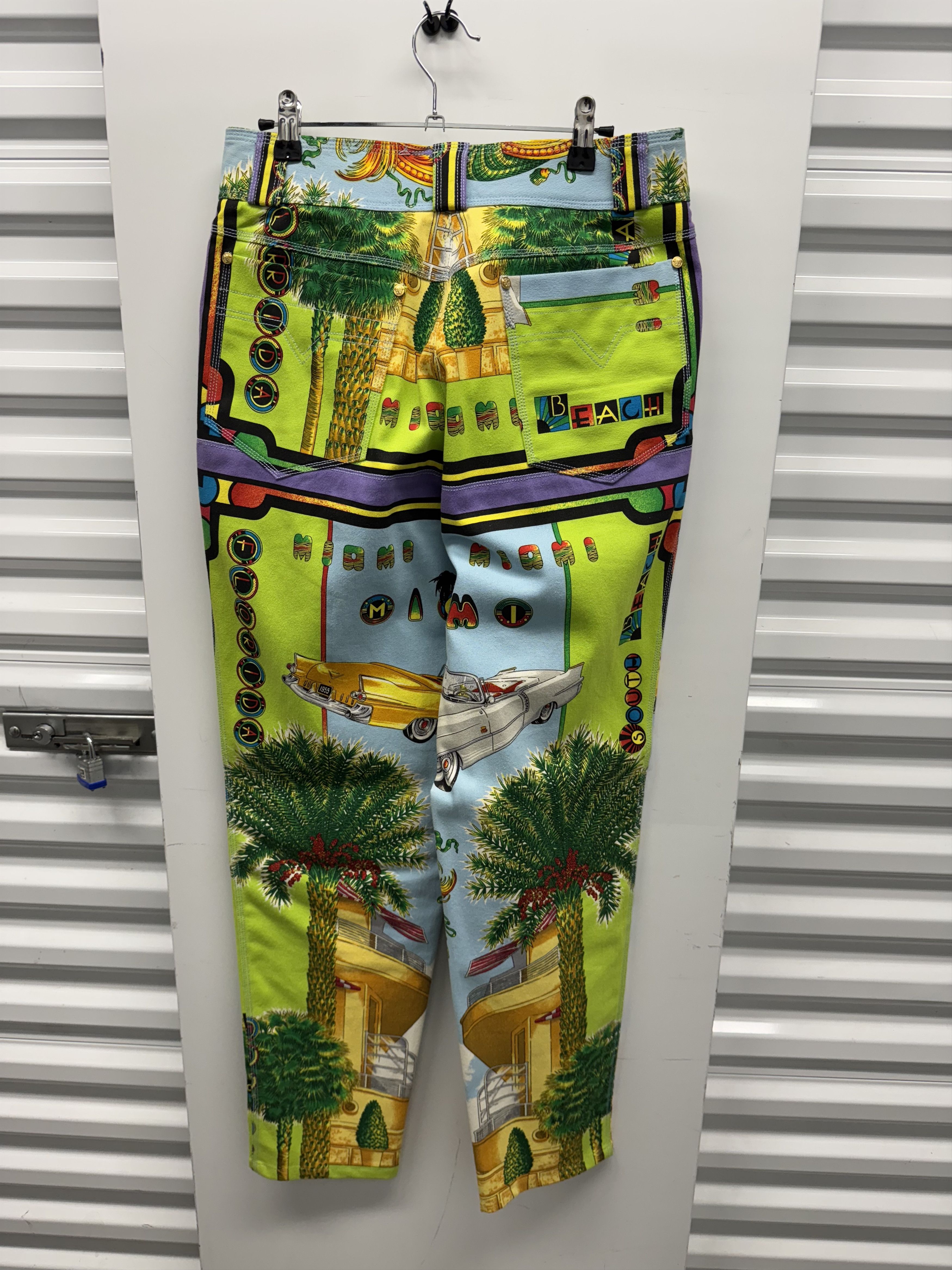 Versace Vintage Gianni Versace Miami Beach Print Jeans Size US 32 / EU 48 - 2 Thumbnail