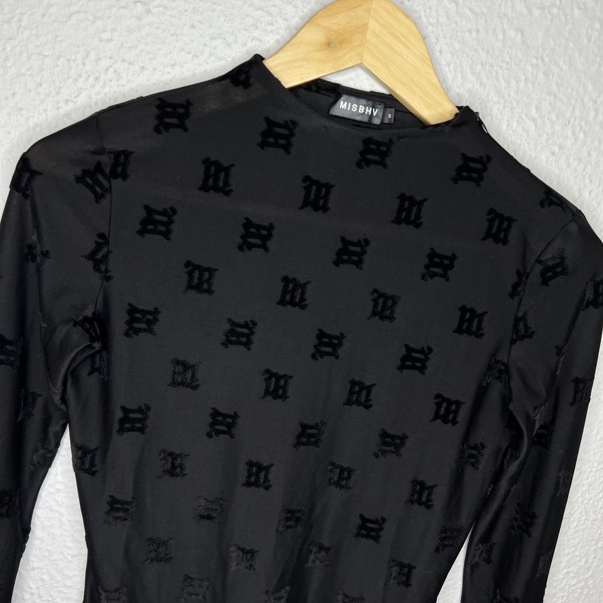 Misbhv MISBHV Bodysuit Allblack Velour Monogram Black Logo Size S / US 4 / IT 40 - 5 Thumbnail