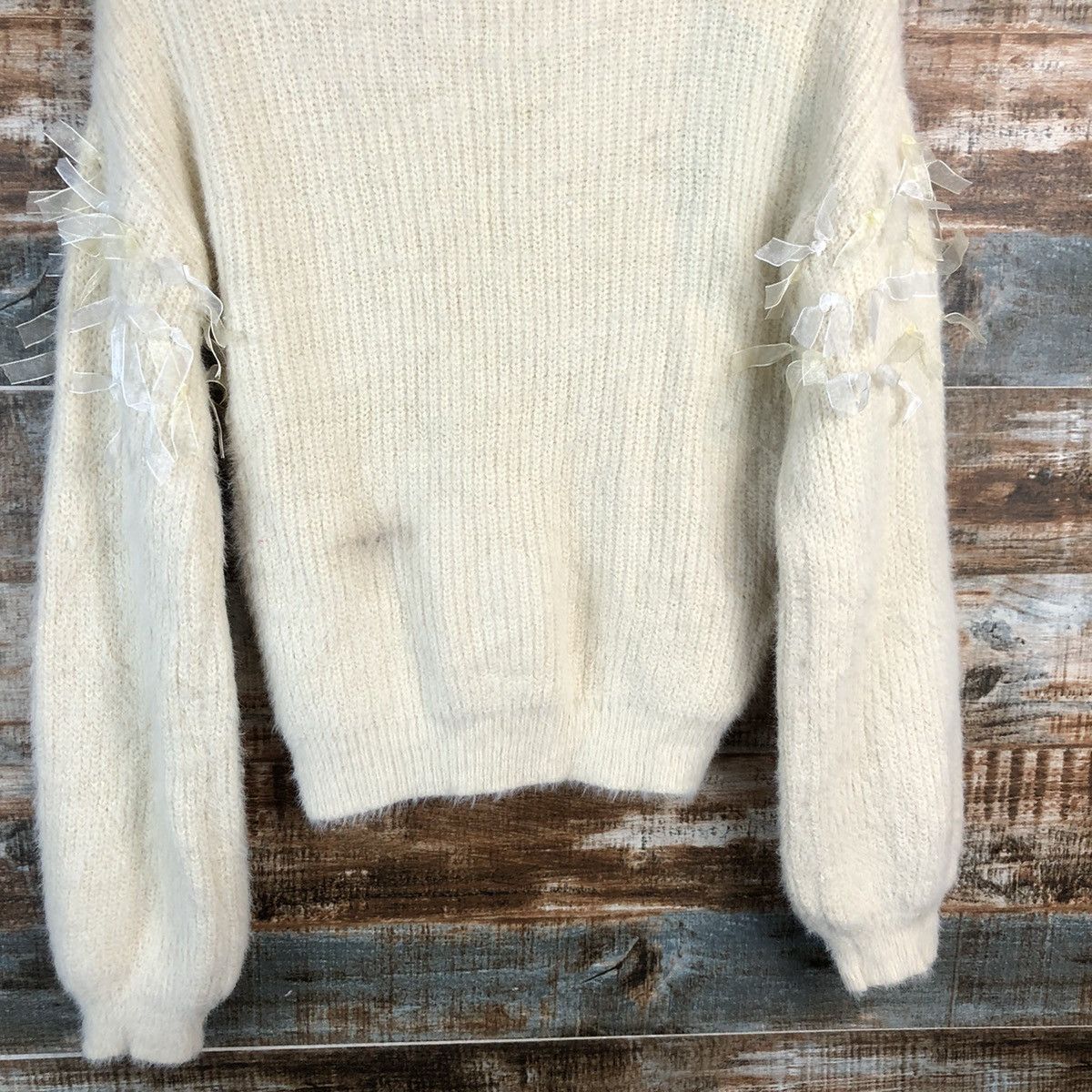 Homespun Knitwear × Majestic DLL Majestic Legon mohair Cream Knitwear #C236 Size M / US 6-8 / IT 42-44 - 16 Thumbnail