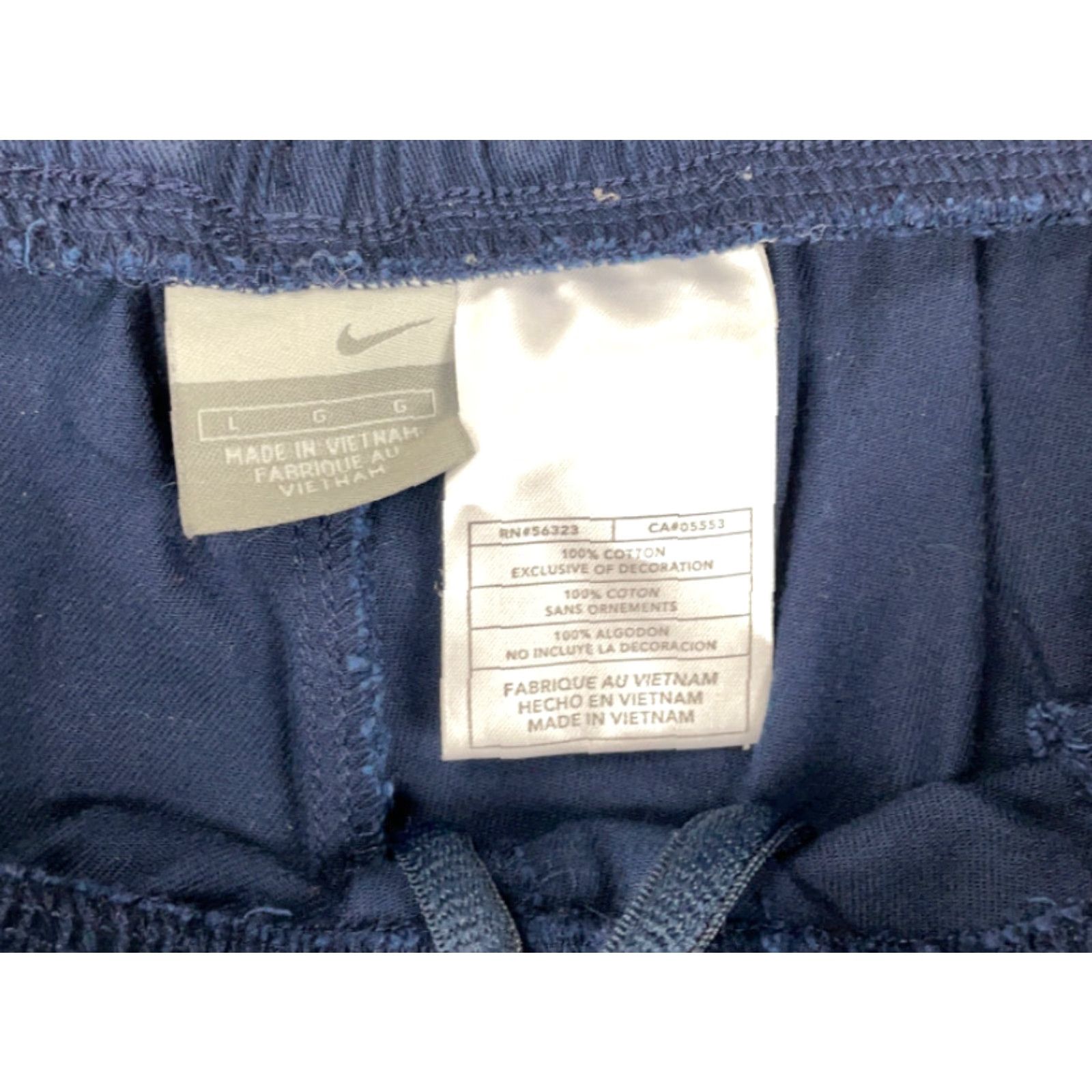 Nike Nike Cargo Shorts Men's L Blue Gray Striped Cotton Elastic Waist Drawstring Pockets Vintage 90s Size US 32 / EU 48 - 3 Thumbnail