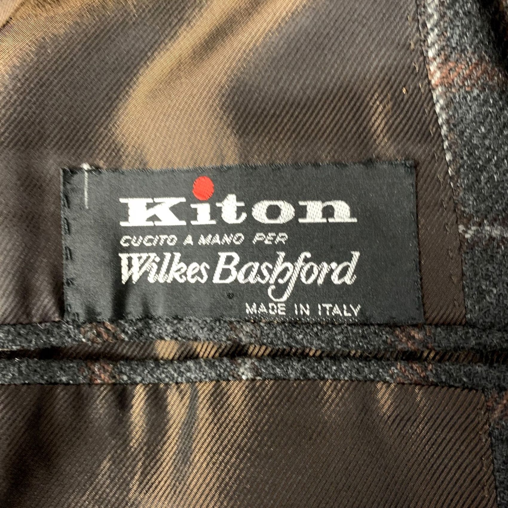 Kiton KITON Notch Lapel Grey Brown Plaid Cashmere Sport Coat 40 Men Blazer Italy Vintage Style Size 40R - 5 Thumbnail