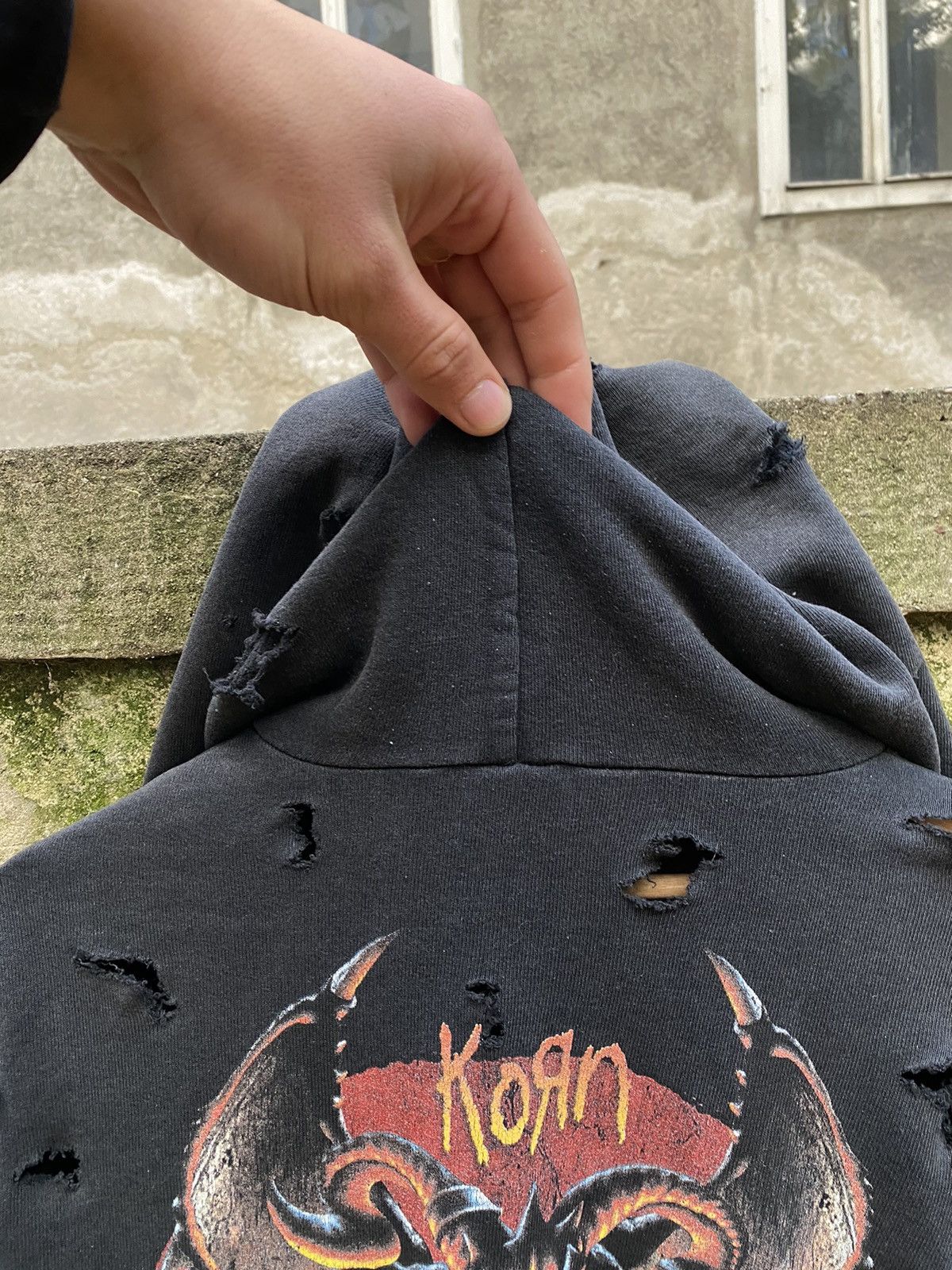 Band Tees × Vintage Vintage 2003 Korn Distressed Hoodie Size US XL / EU 56 / 4 - 13 Thumbnail