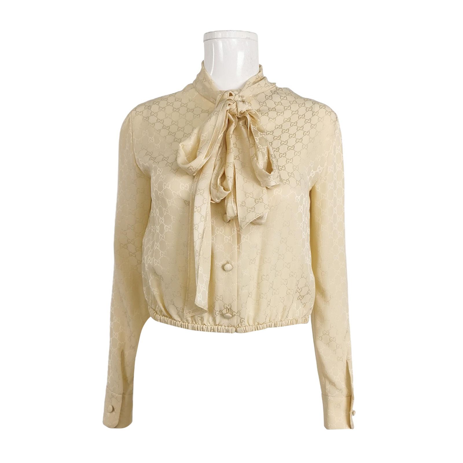 Gucci Gucci GG Monogram Silk Blouse Size 36 Size XS / US 0-2 / IT 36-38 - 1 Thumbnail