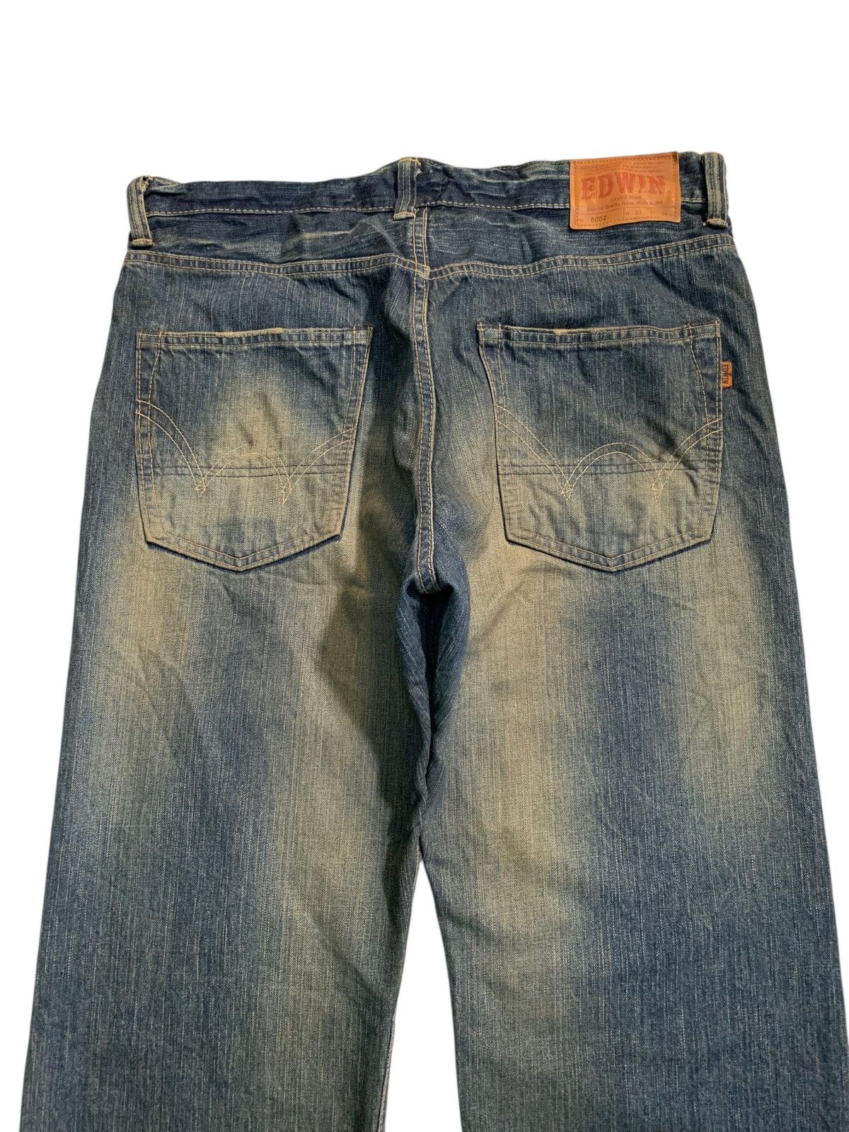 Kapital VINTAGE EDWIN 505Z BAGGY SELVEDGE RUSTY DISTRESSED DENIM Size US 35 - 8 Thumbnail