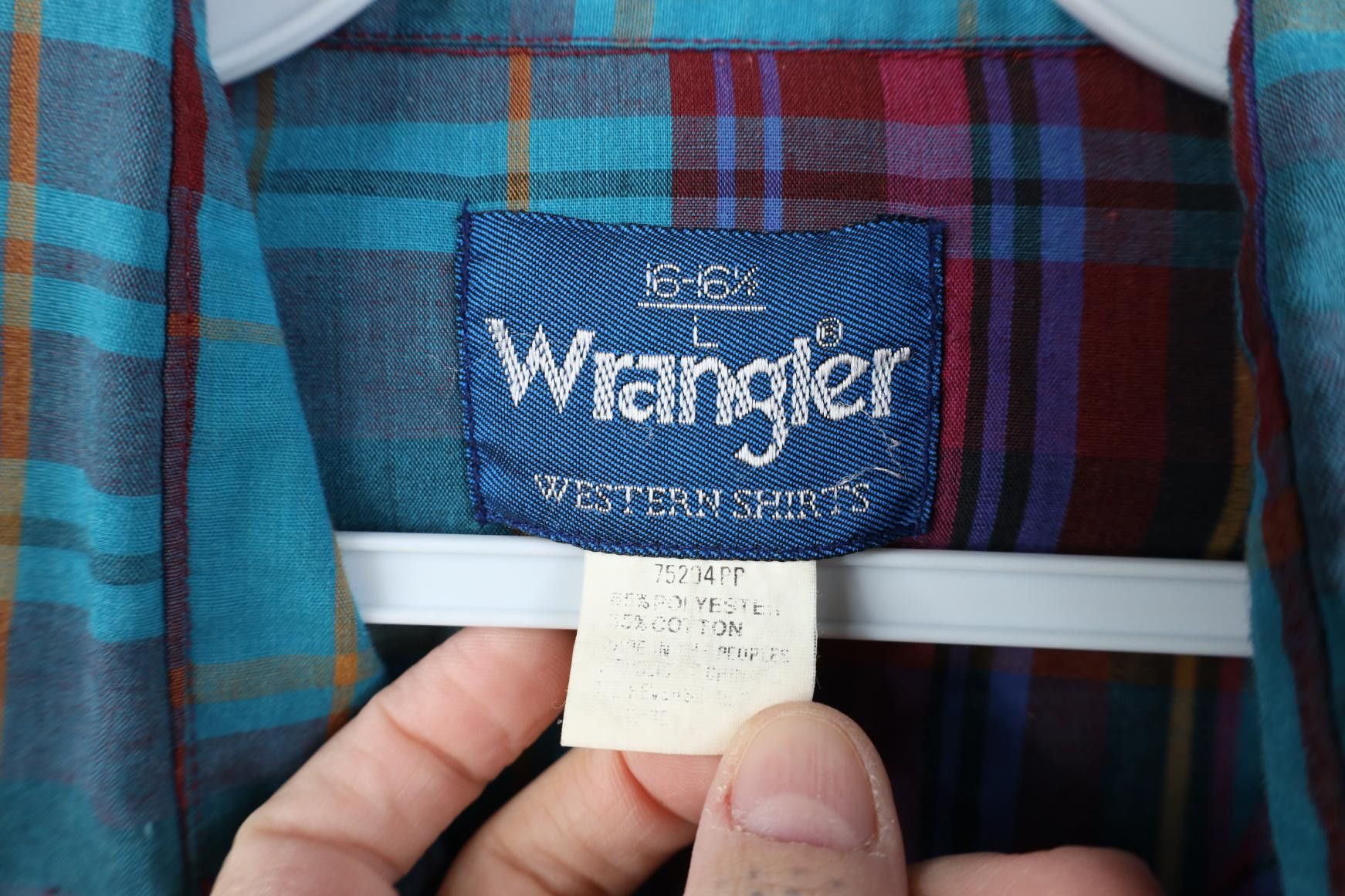 Wrangler Vintage 90s Wrangler Plaid Cowboy Rodeo Snap Button Shirt Size US L / EU 52-54 / 3 - 8 Thumbnail